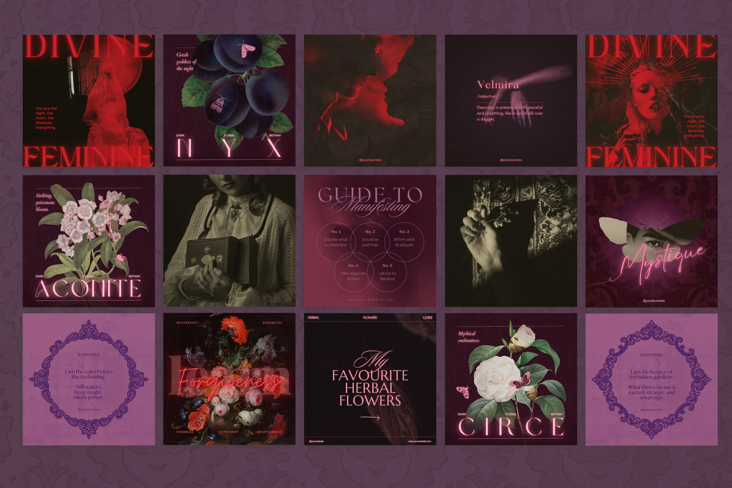 Dark Apothecary Canva Template Bundle 6
