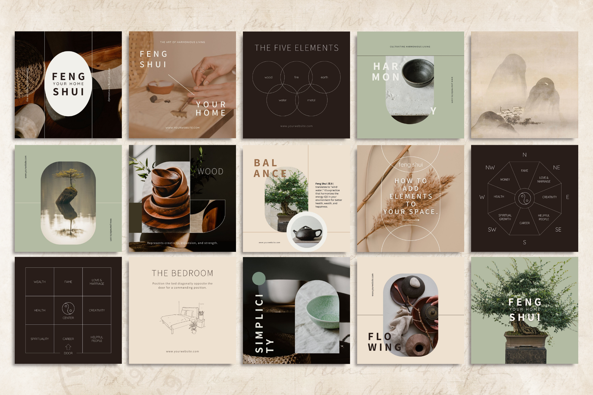 Feng Shui Canva Social Media Template Bundle 4