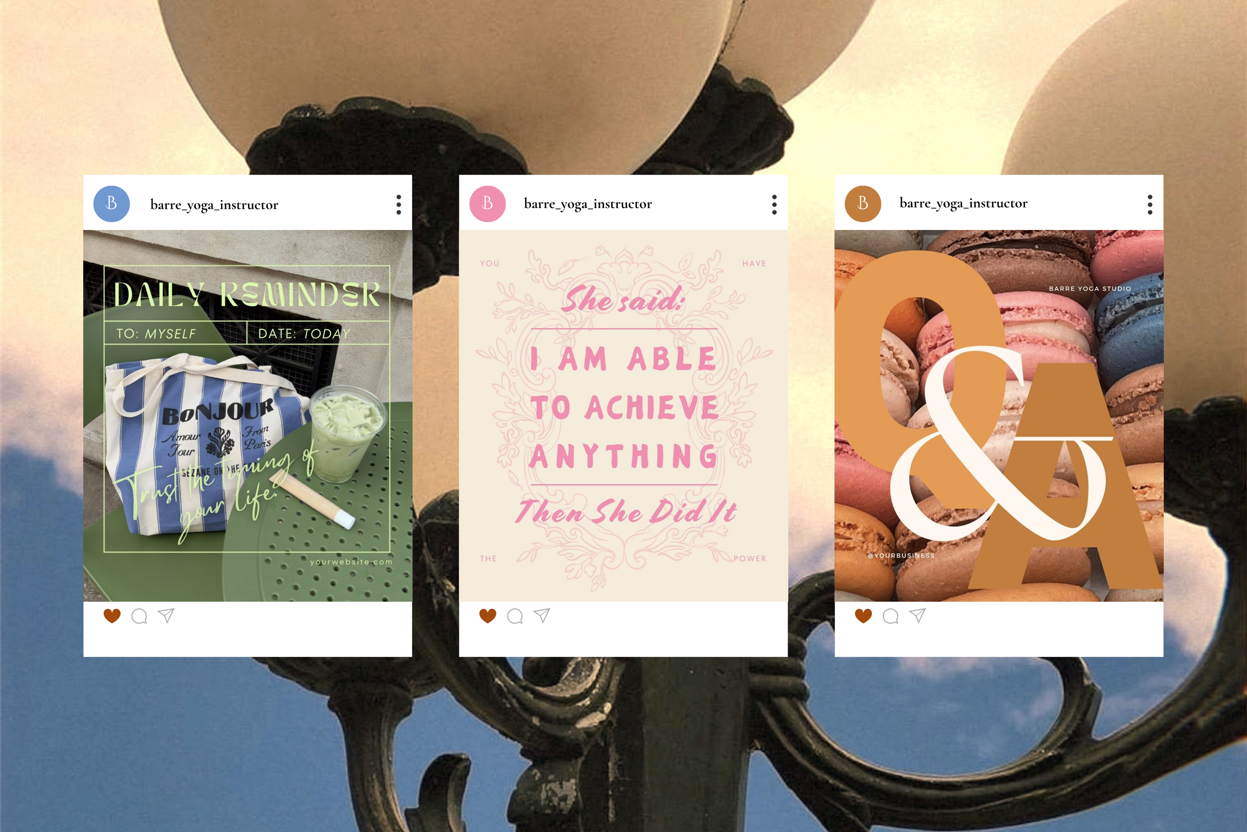 Barre Yoga Canva Template Bundle 7