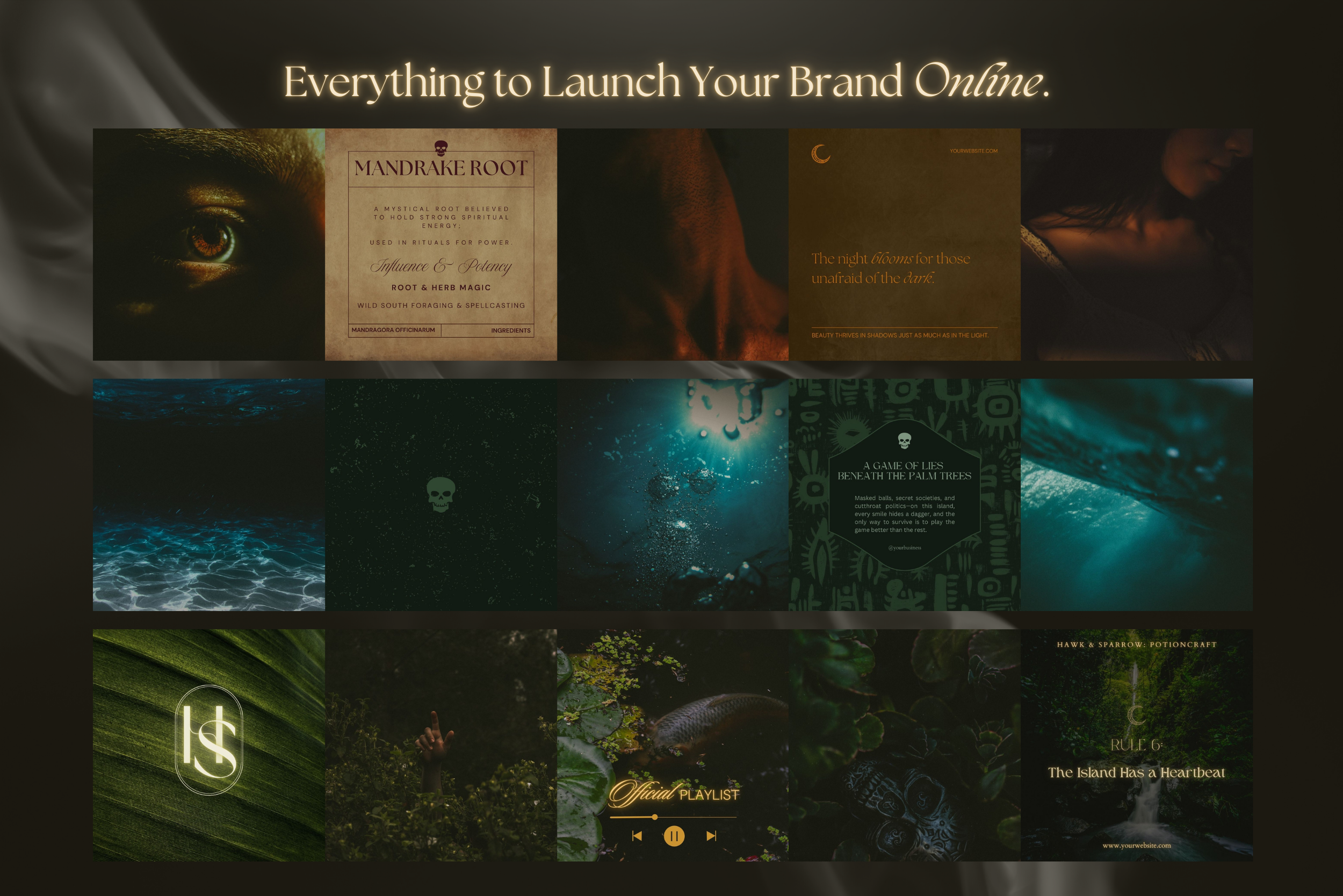 Dark Tropical Canva Template Bundle 16