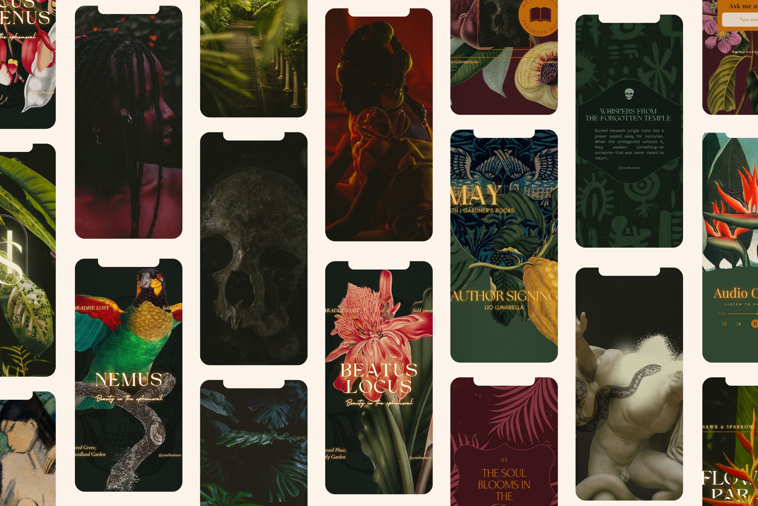 Dark Tropical Canva Template Bundle 13
