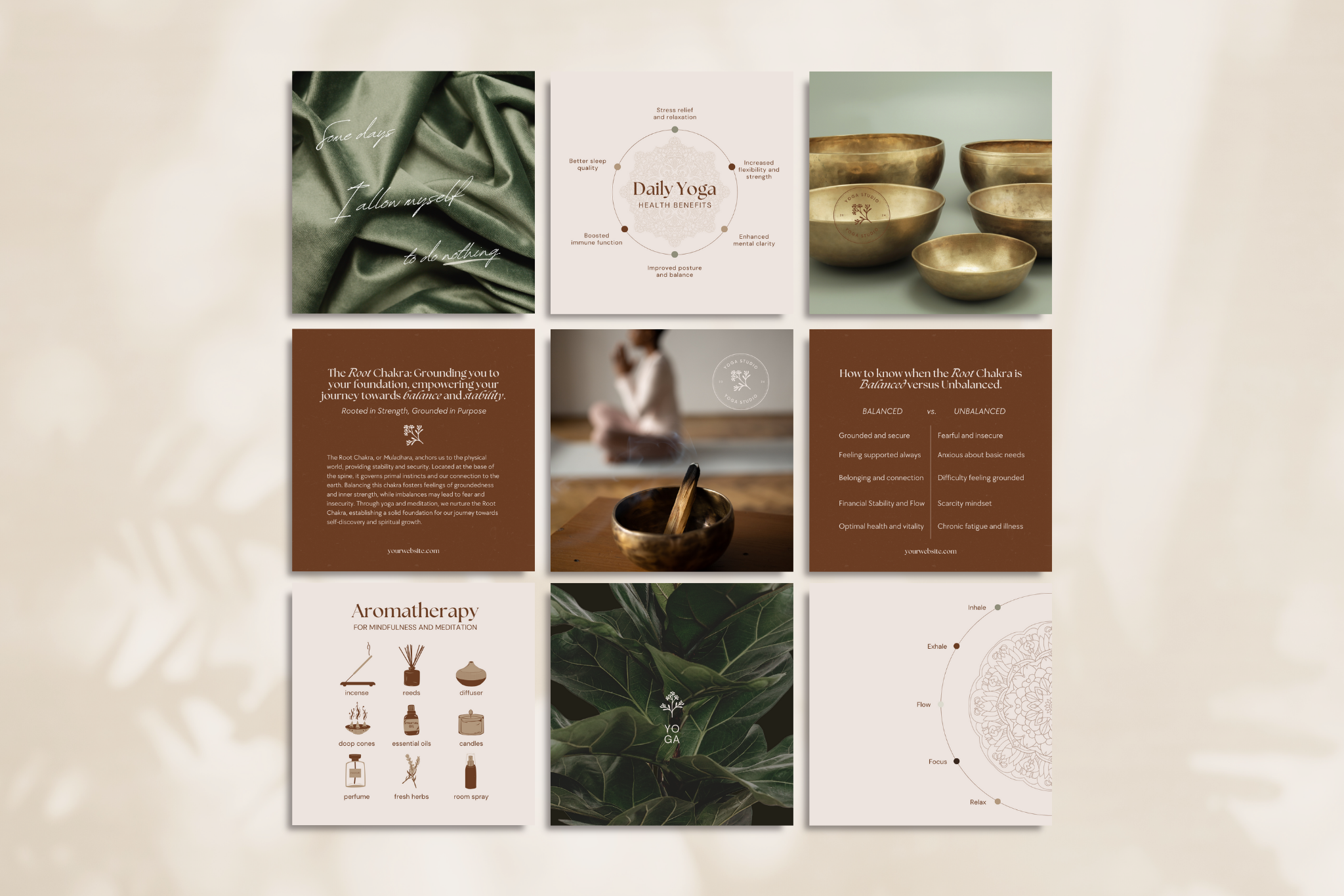 Yoga Instructor Canva Social Media Template Bundle 3