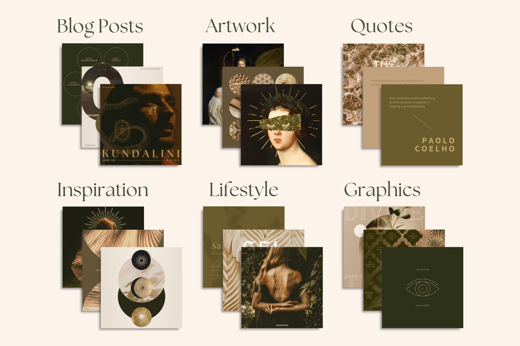 Celestial Gold Canva Template Bundle 18