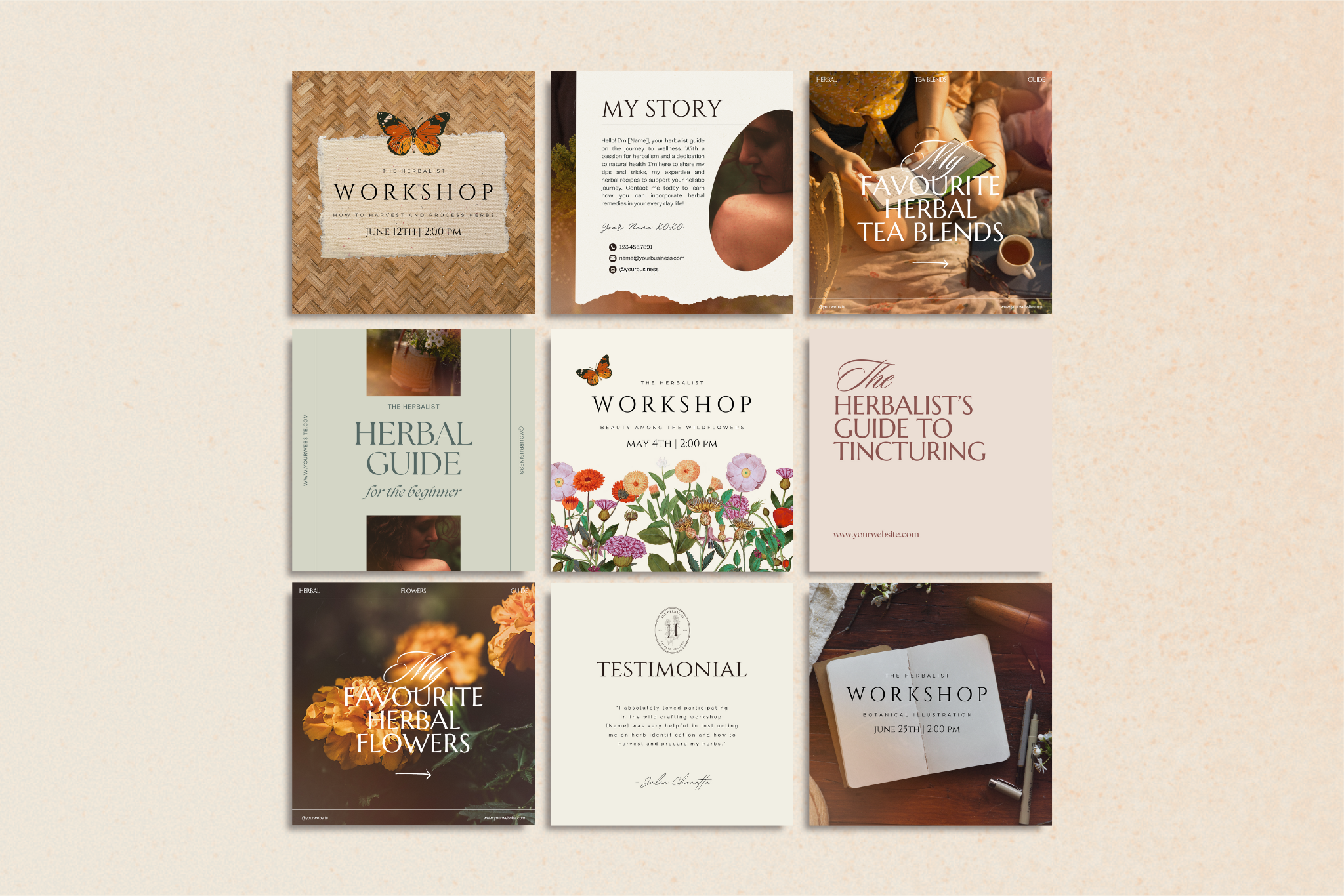 The Herbalist Canva Social Media Template Bundle 4