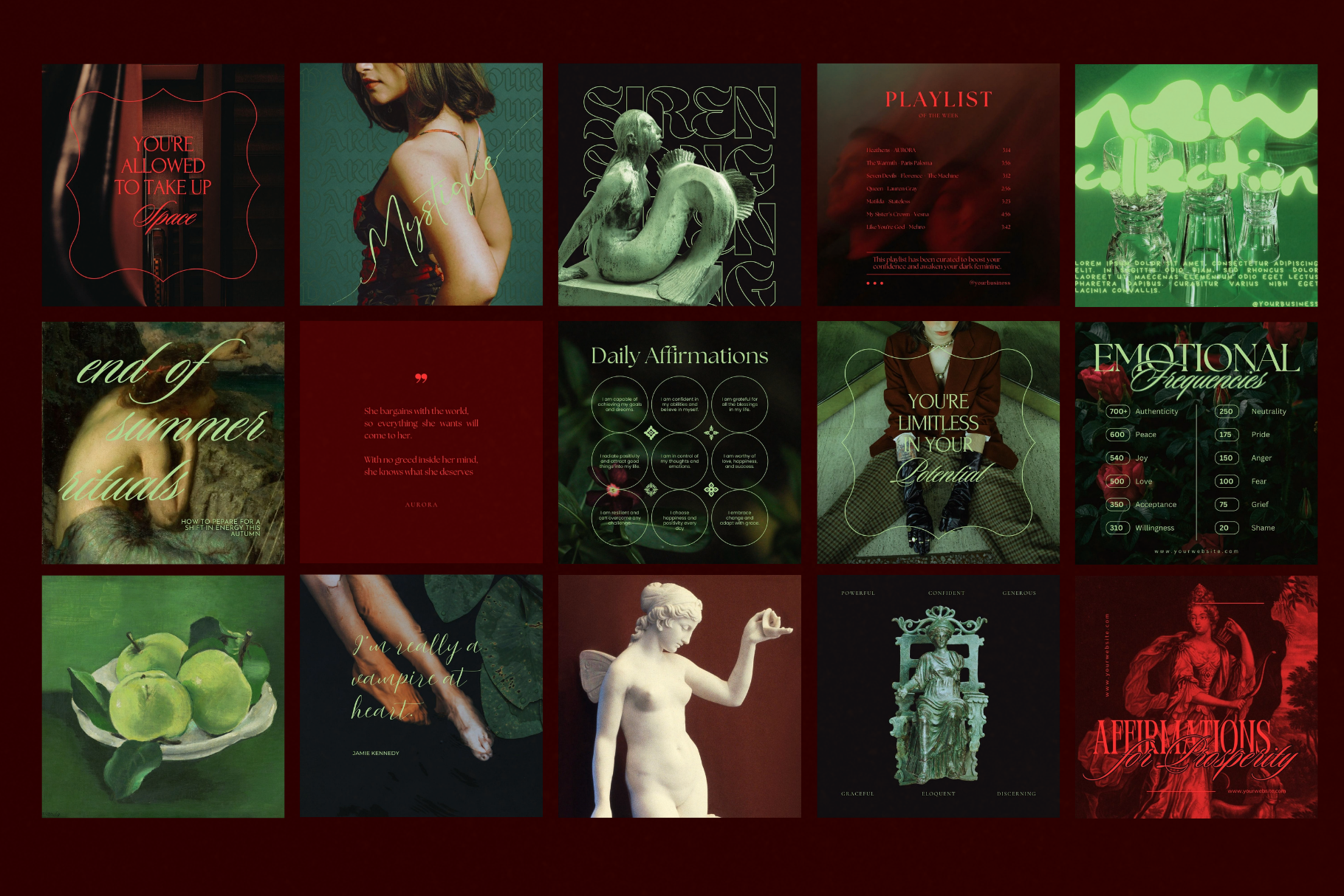 Dark Glamour Canva Template Bundle 8
