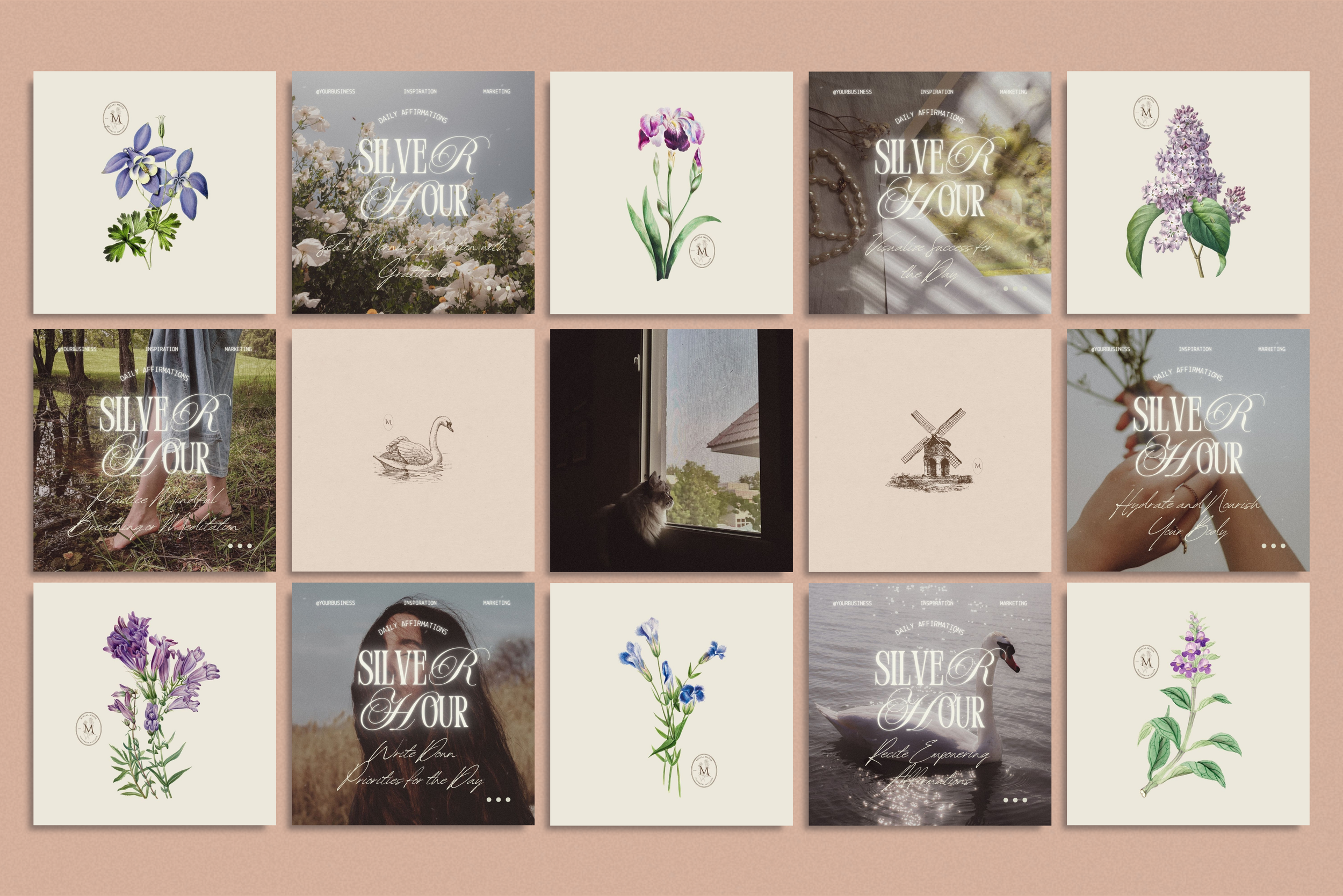 The Romantic Canva Template Bundle 4