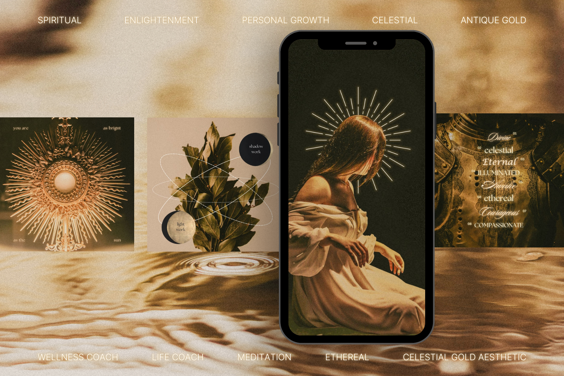 Celestial Gold Canva Template Bundle 3