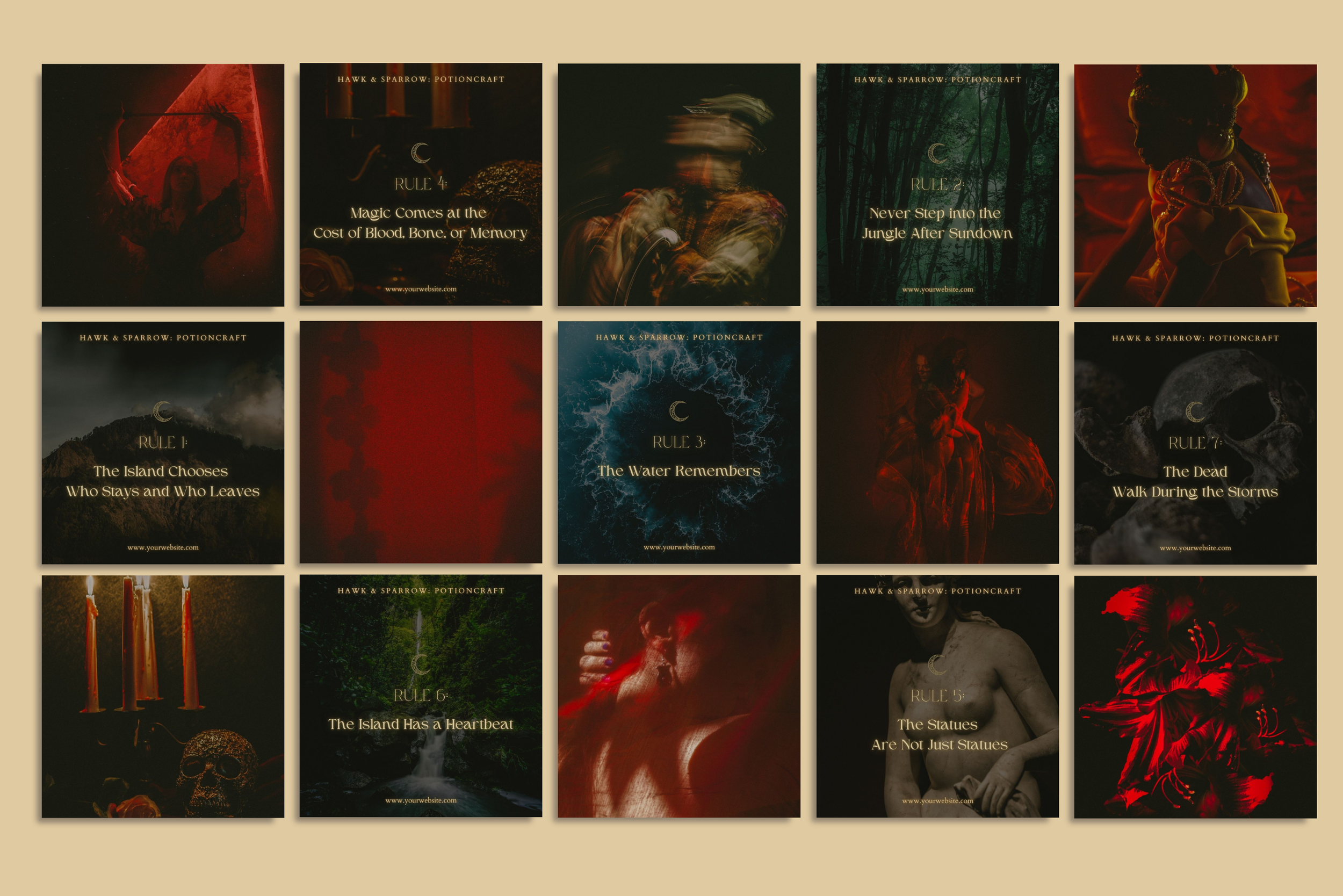 Dark Tropical Canva Template Bundle 8