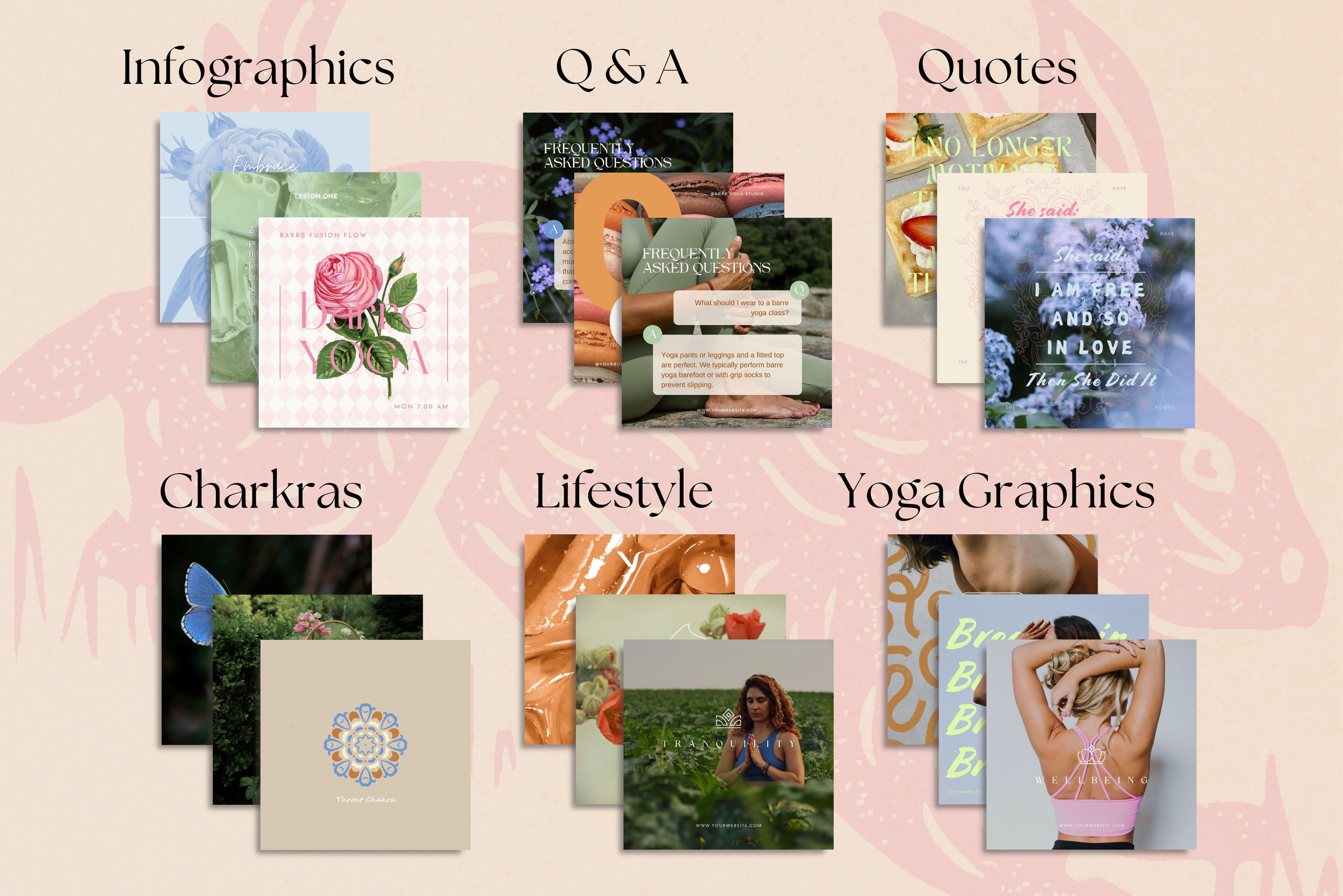 Barre Yoga Canva Template Bundle 13