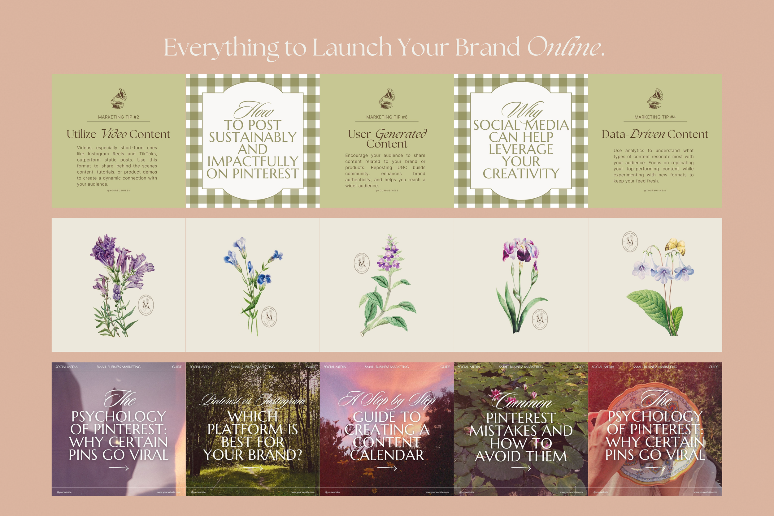 The Romantic Canva Template Bundle 17
