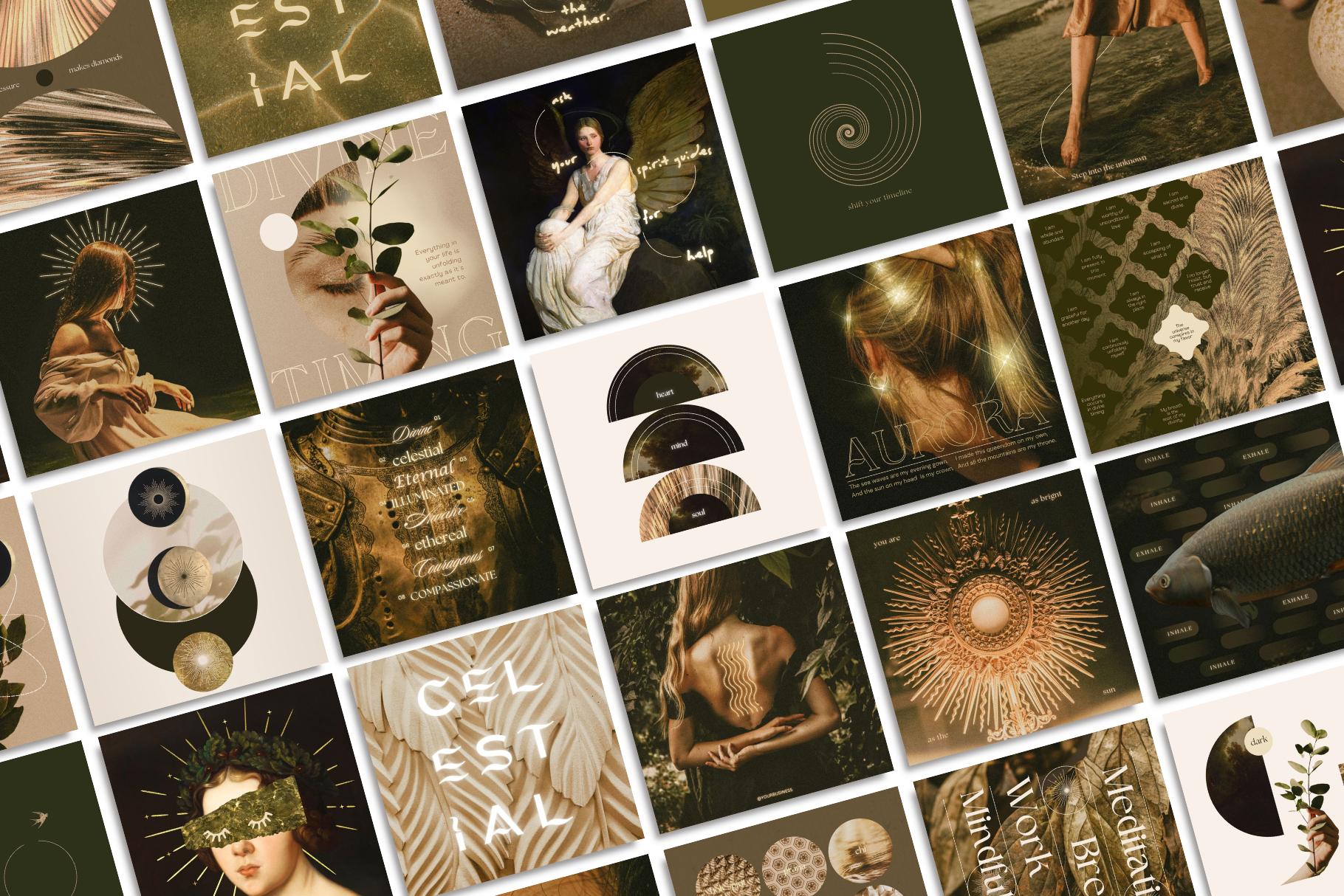 Celestial Gold Canva Template Bundle 17