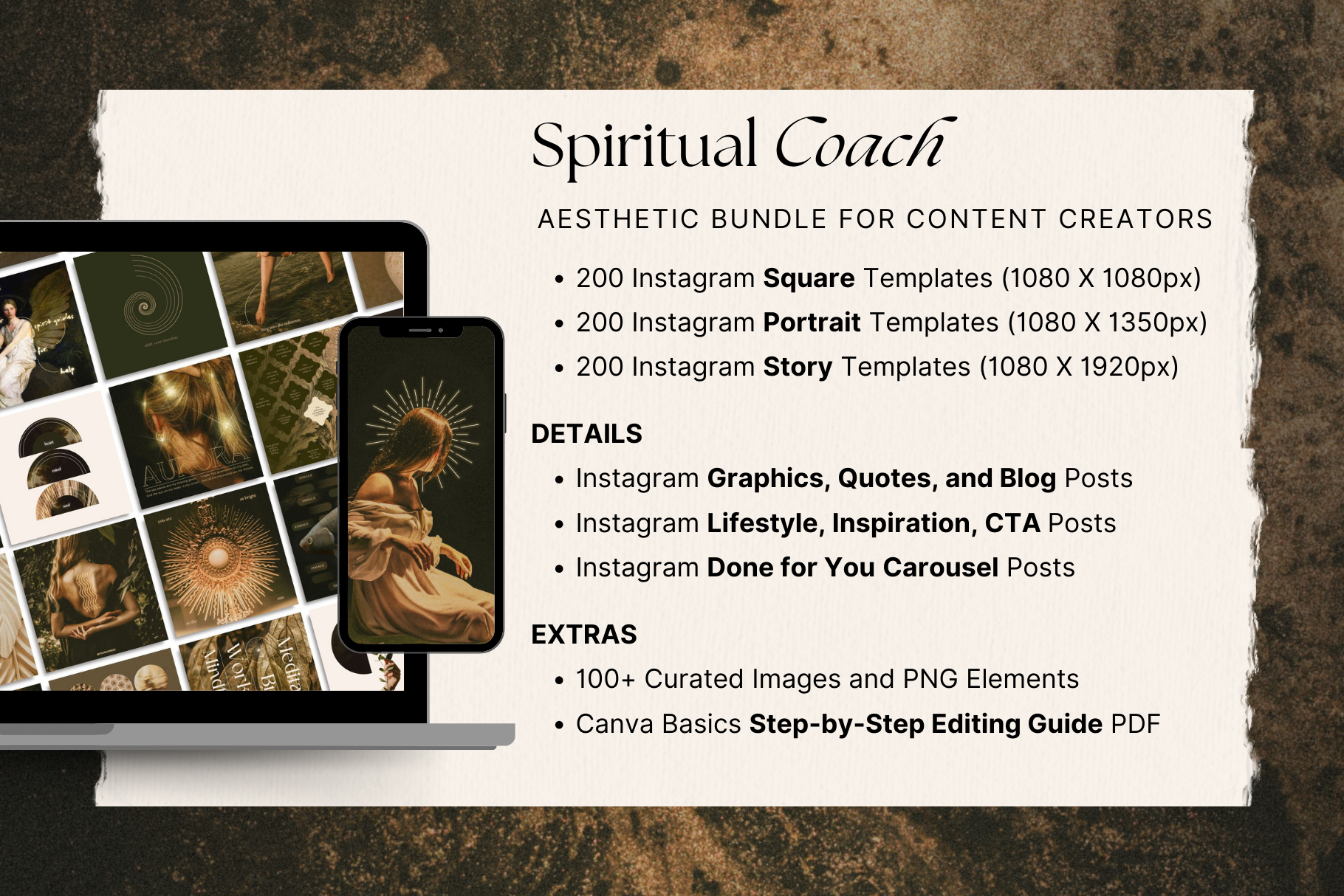 Celestial Gold Canva Template Bundle 2