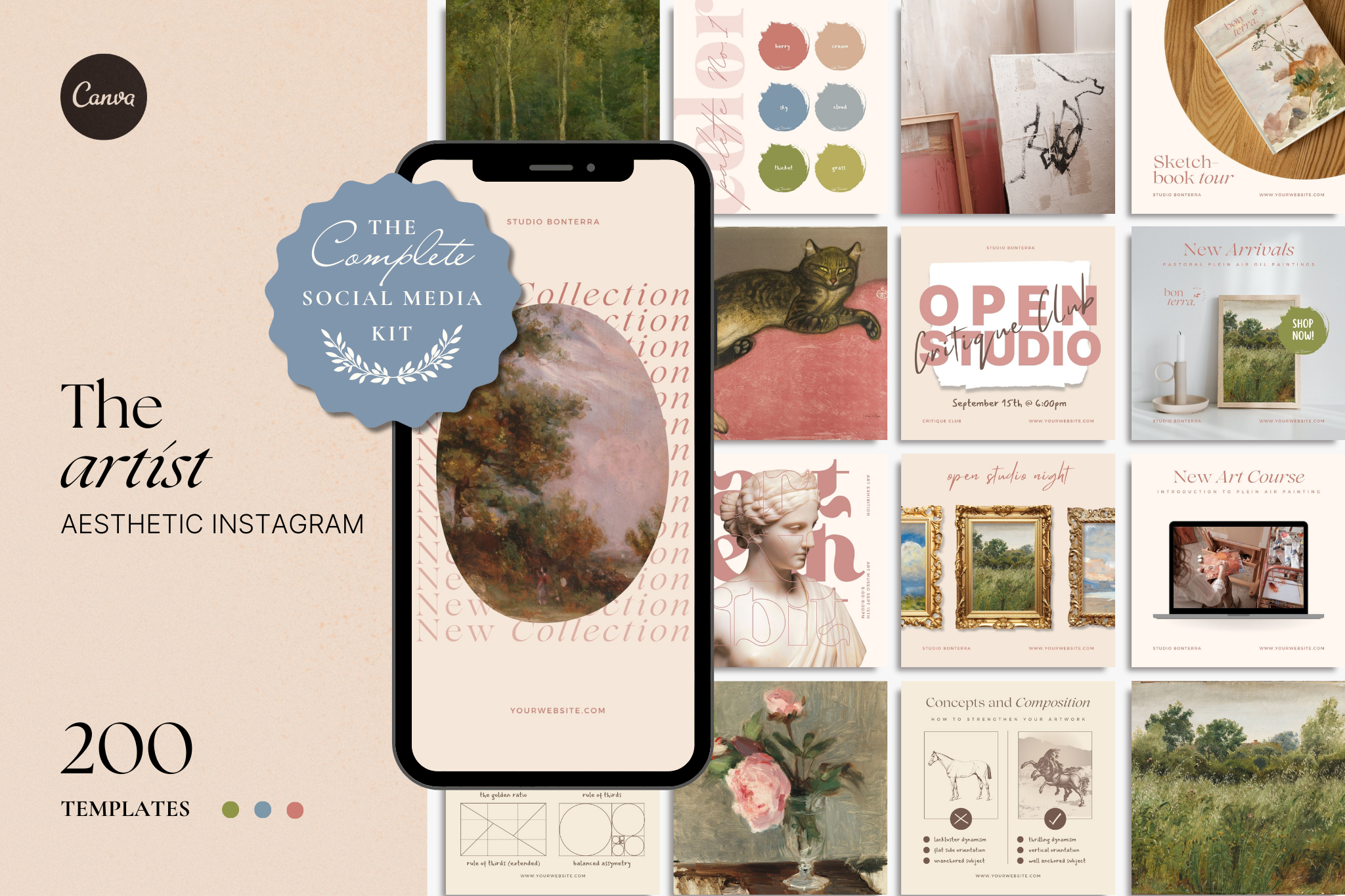 The Artist Canva Social Media Template Bundle