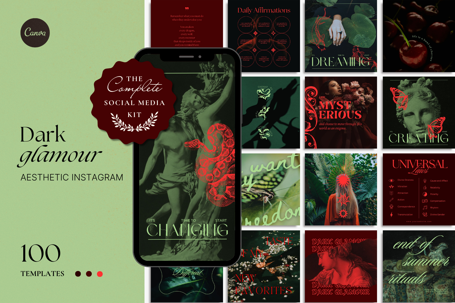 Dark Glamour Canva Template Bundle 1