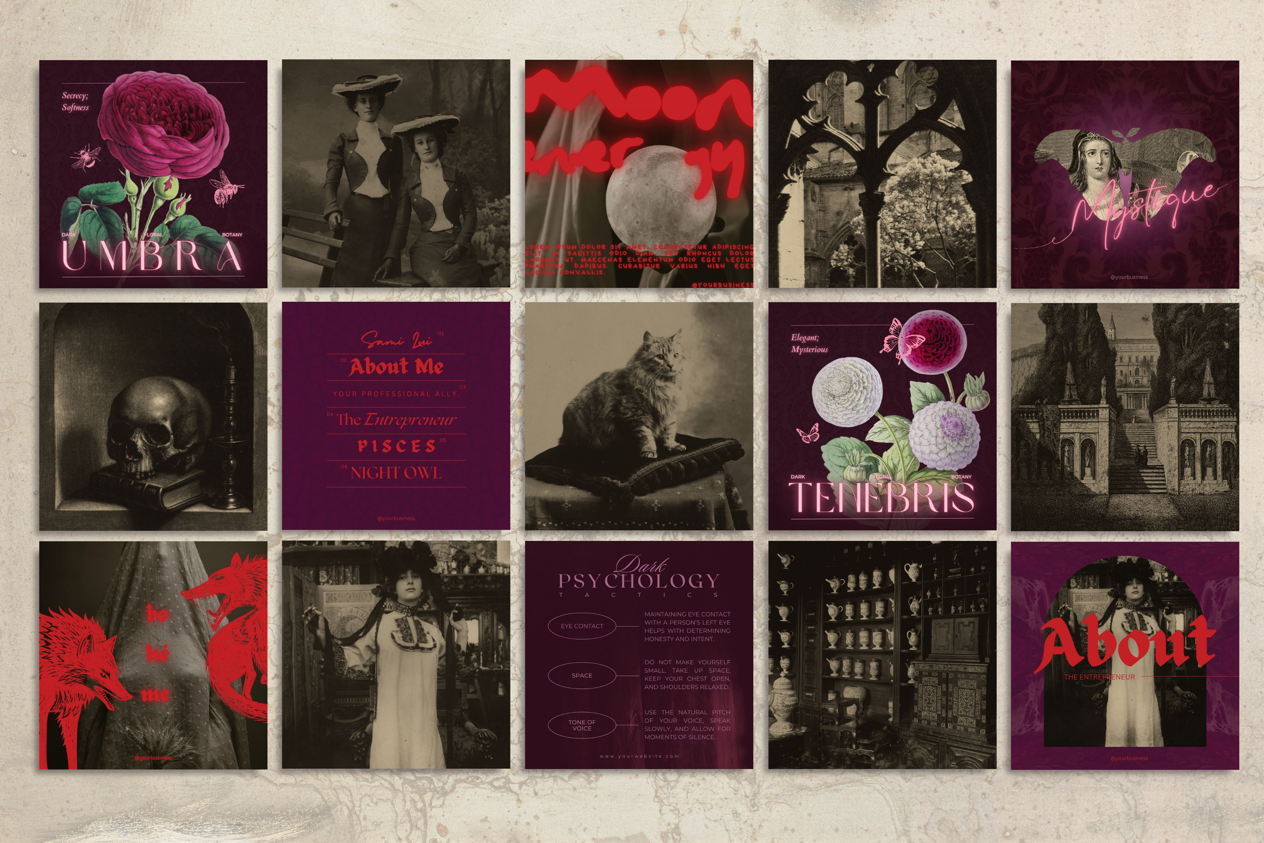 Dark Apothecary Canva Template Bundle 4
