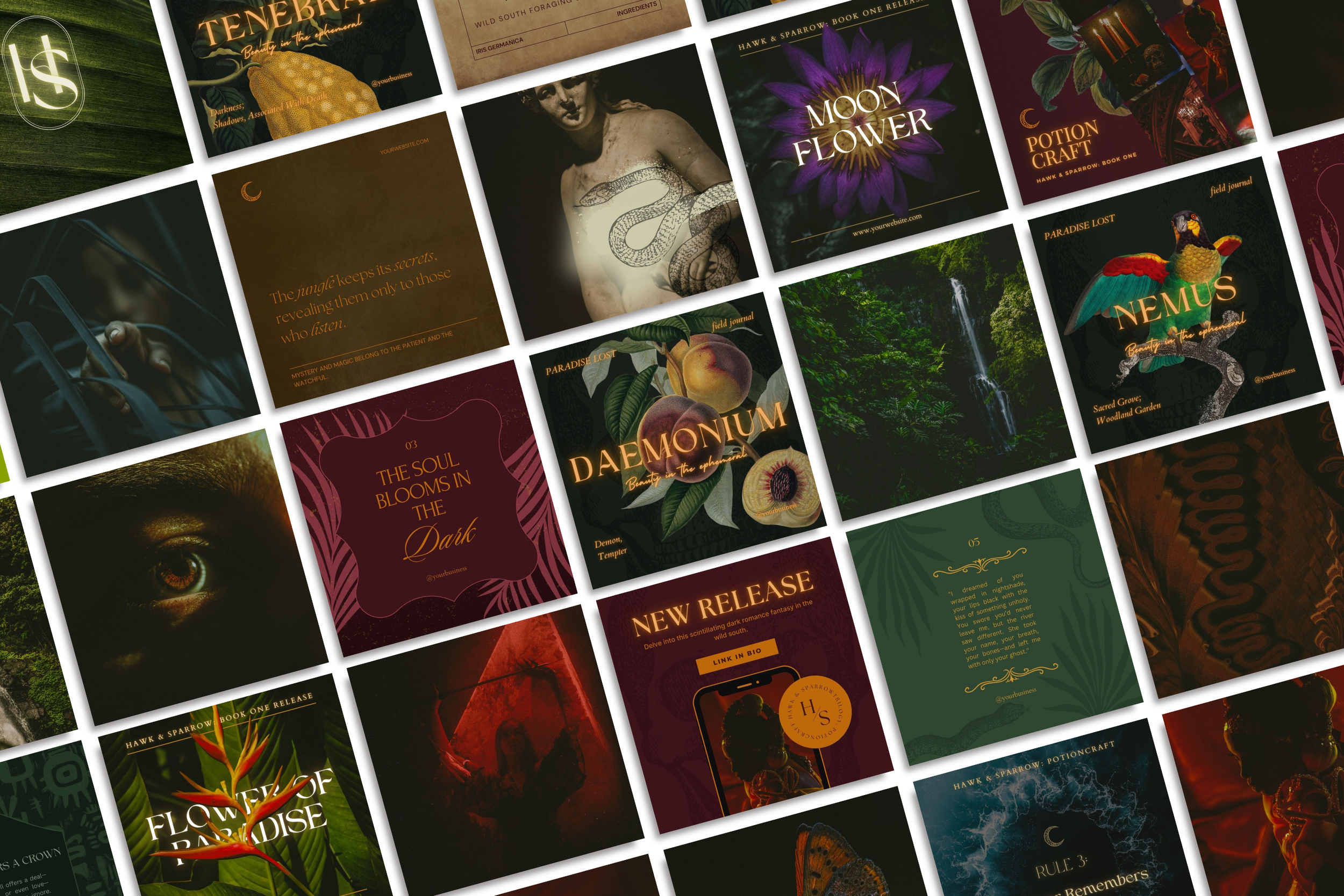 Dark Tropical Canva Template Bundle 18