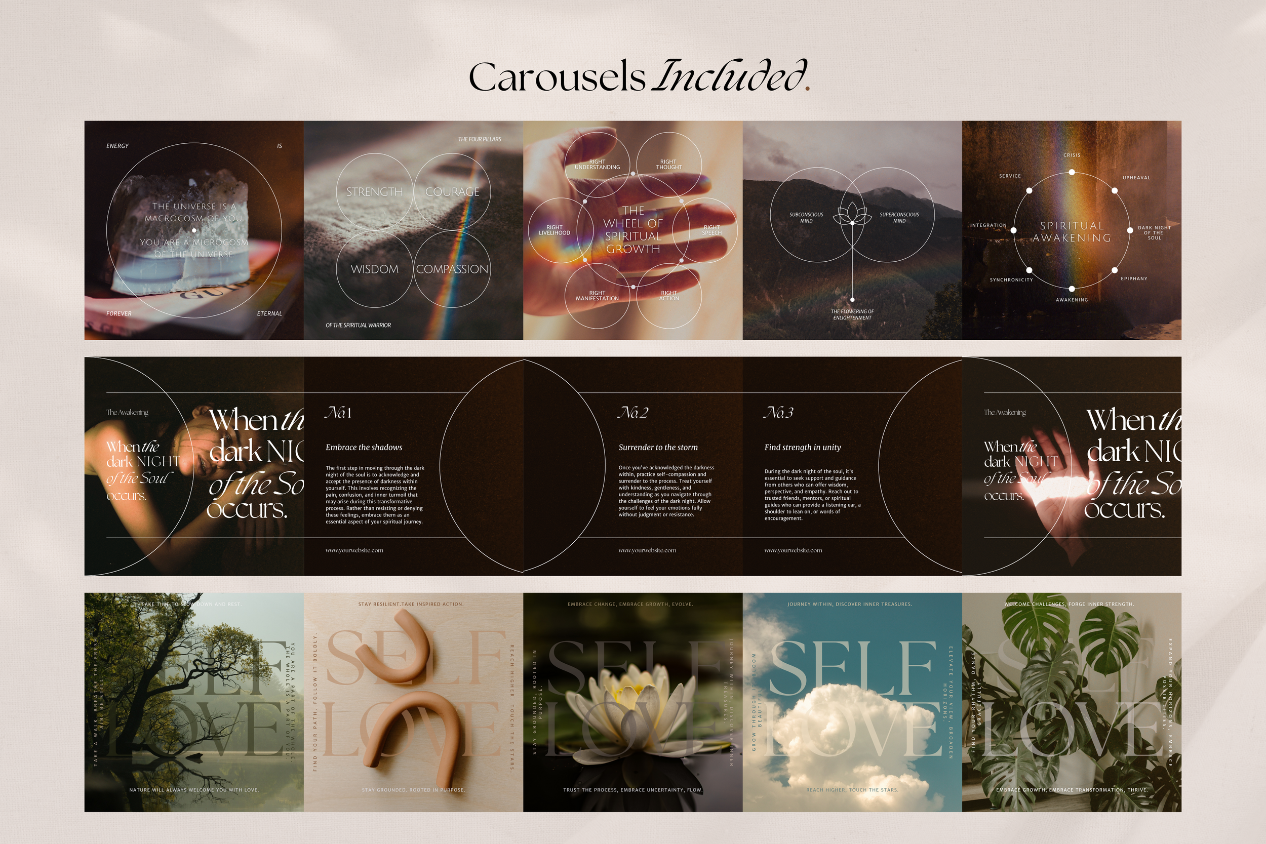Spiritual Coach Canva Social Media Template Bundle 12