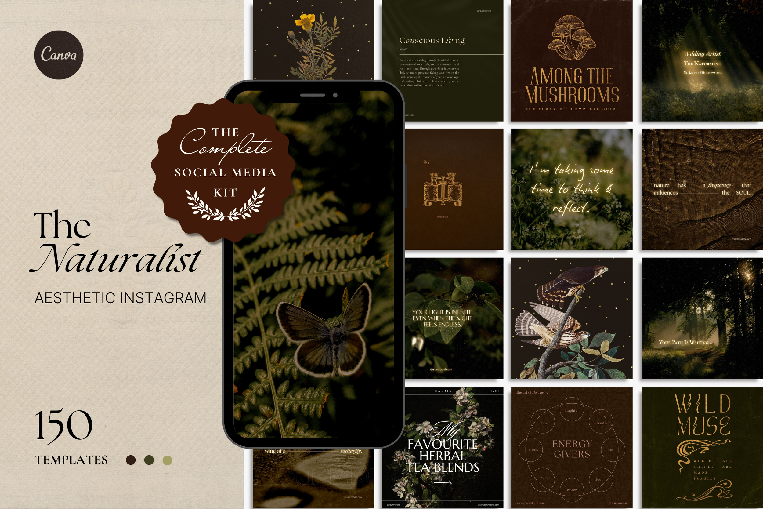The Naturalist Canva Social Media Bundle 1