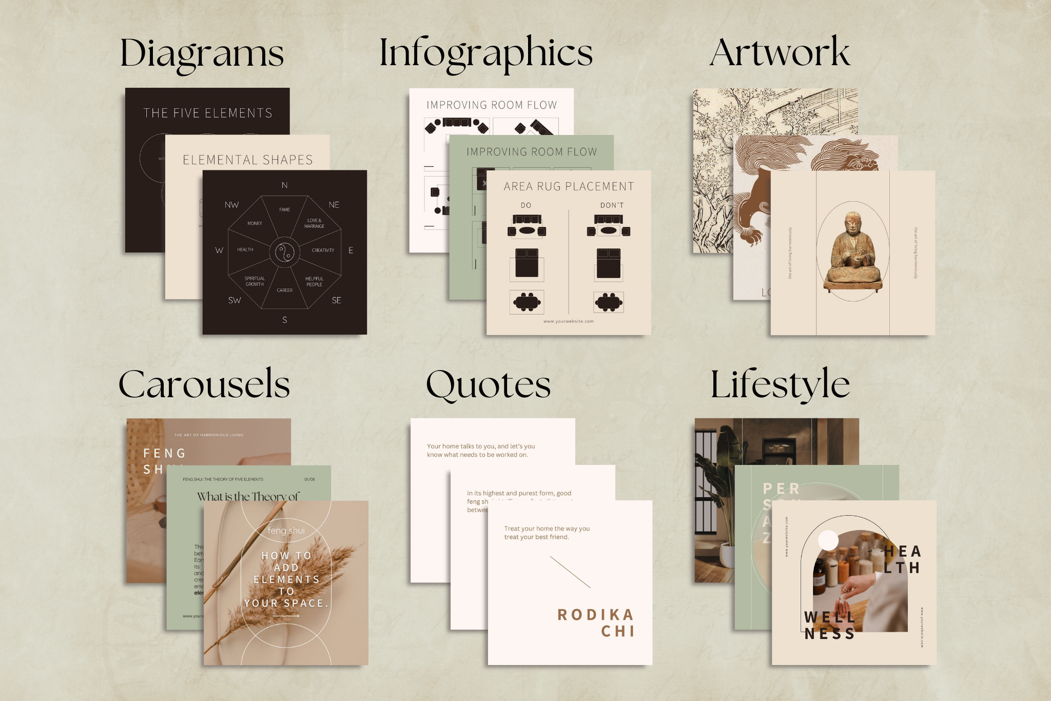 Feng Shui Canva Social Media Template Bundle 13