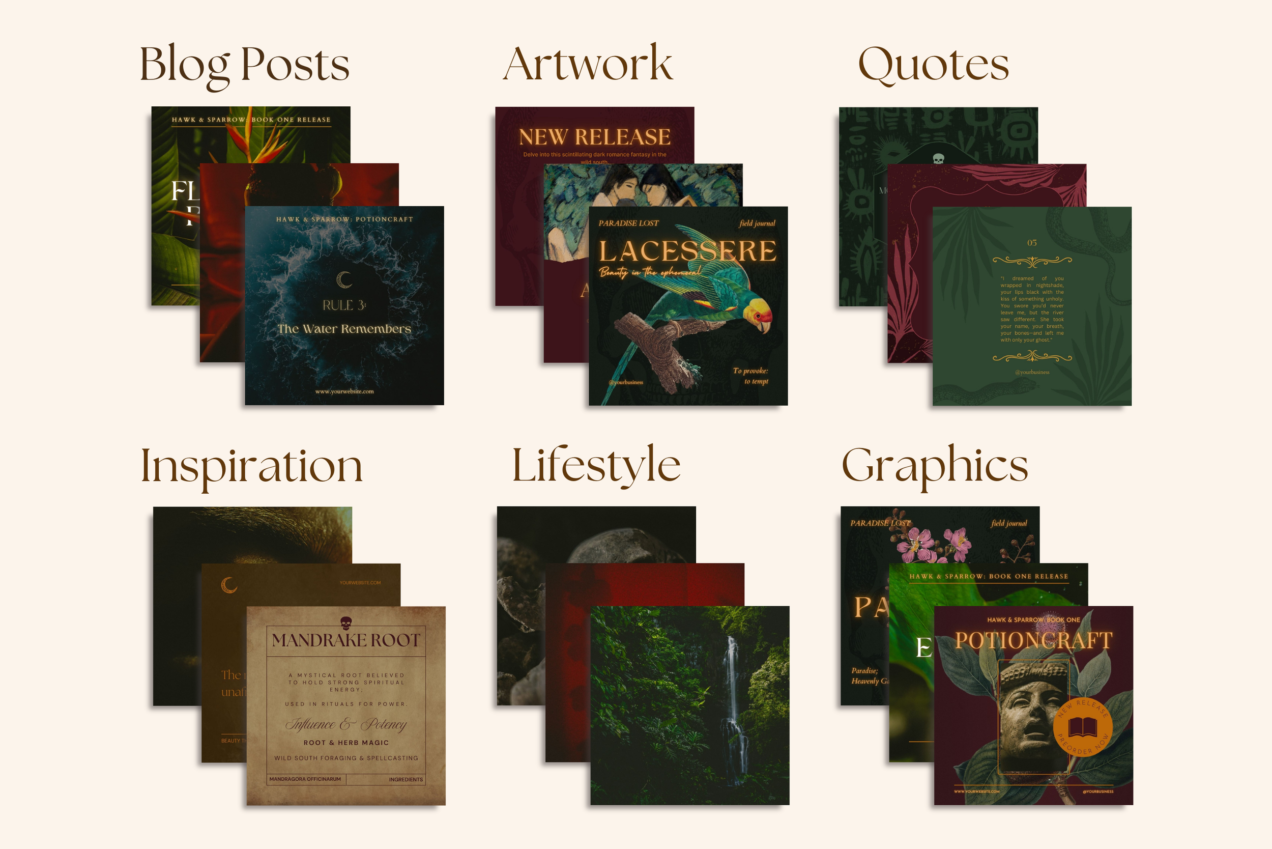 Dark Tropical Canva Template Bundle 19