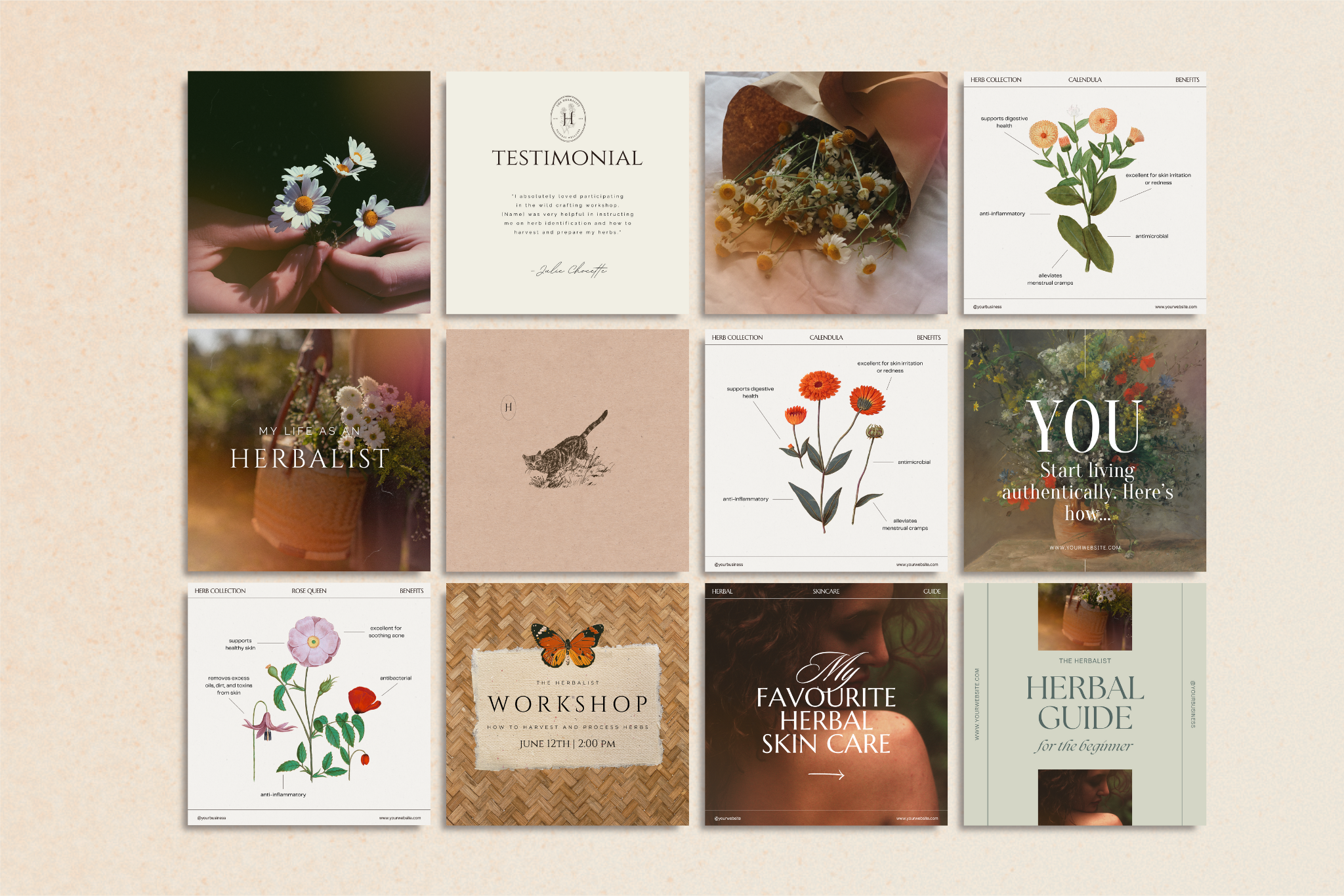 The Herbalist Canva Social Media Template Bundle 5