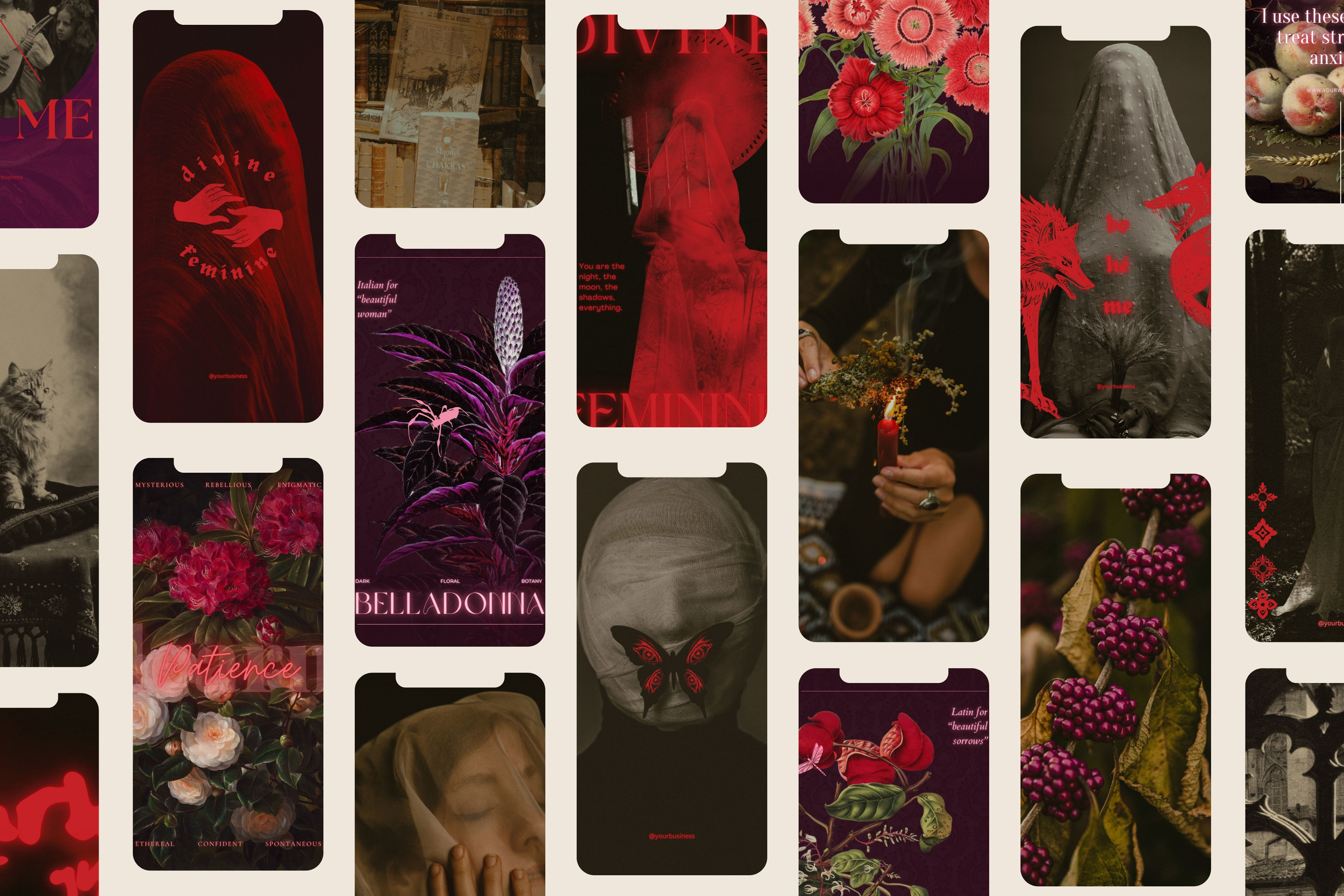 Dark Apothecary Canva Template Bundle 12