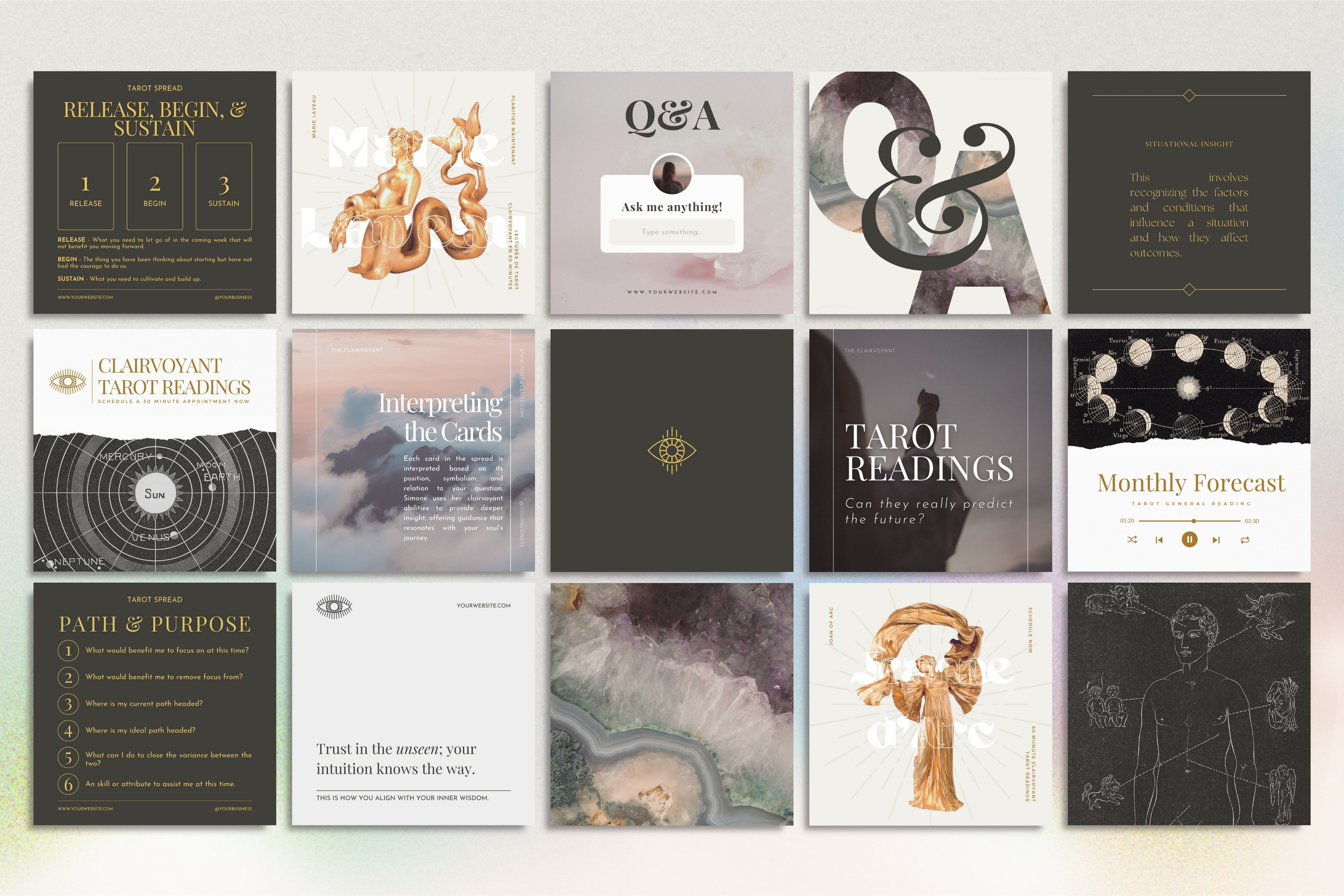 Tarot Reader Canva Template Bundle 6