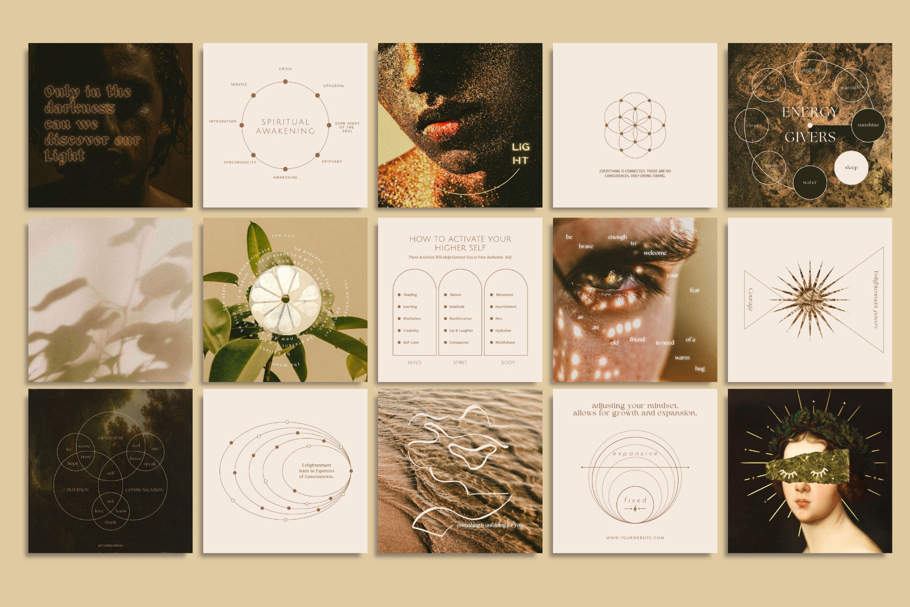 Celestial Gold Canva Template Bundle 8