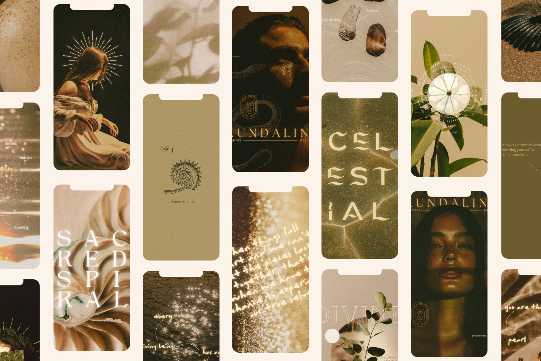 Celestial Gold Canva Template Bundle 12
