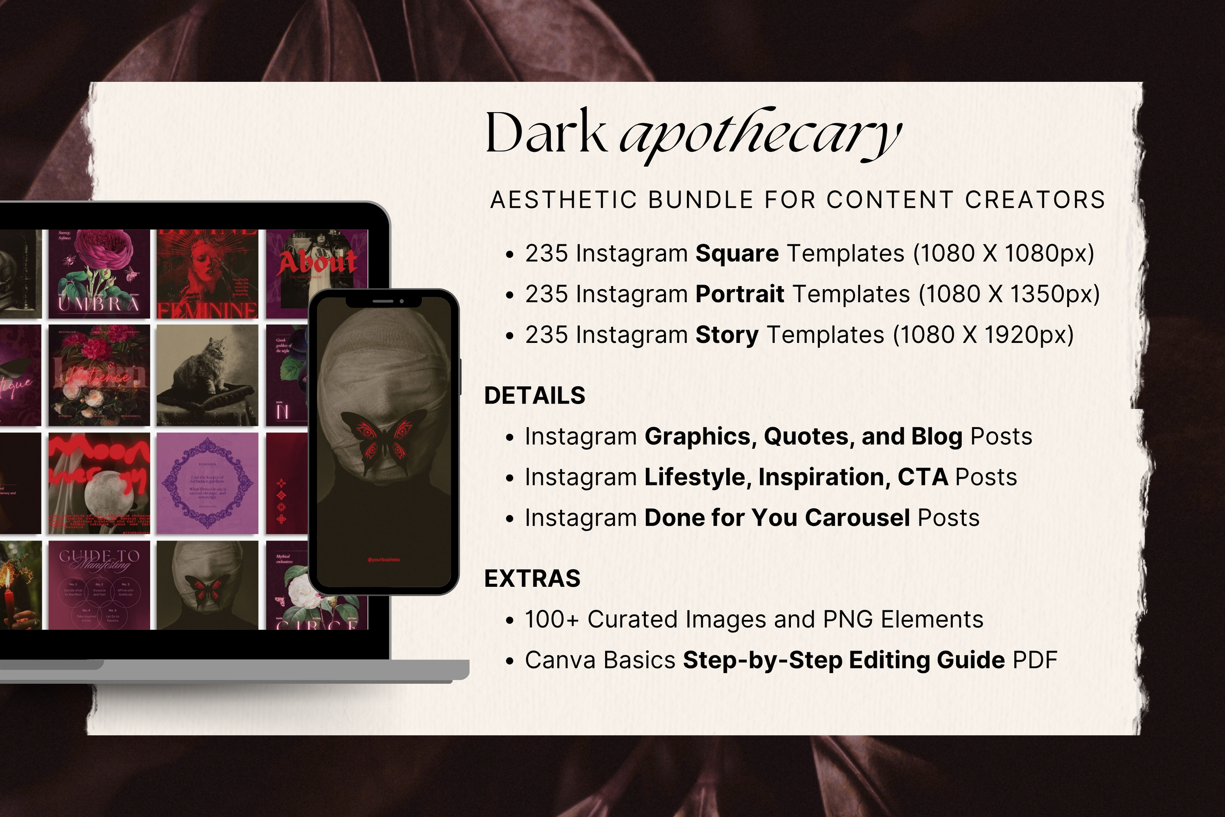 Dark Apothecary Canva Template Bundle 2