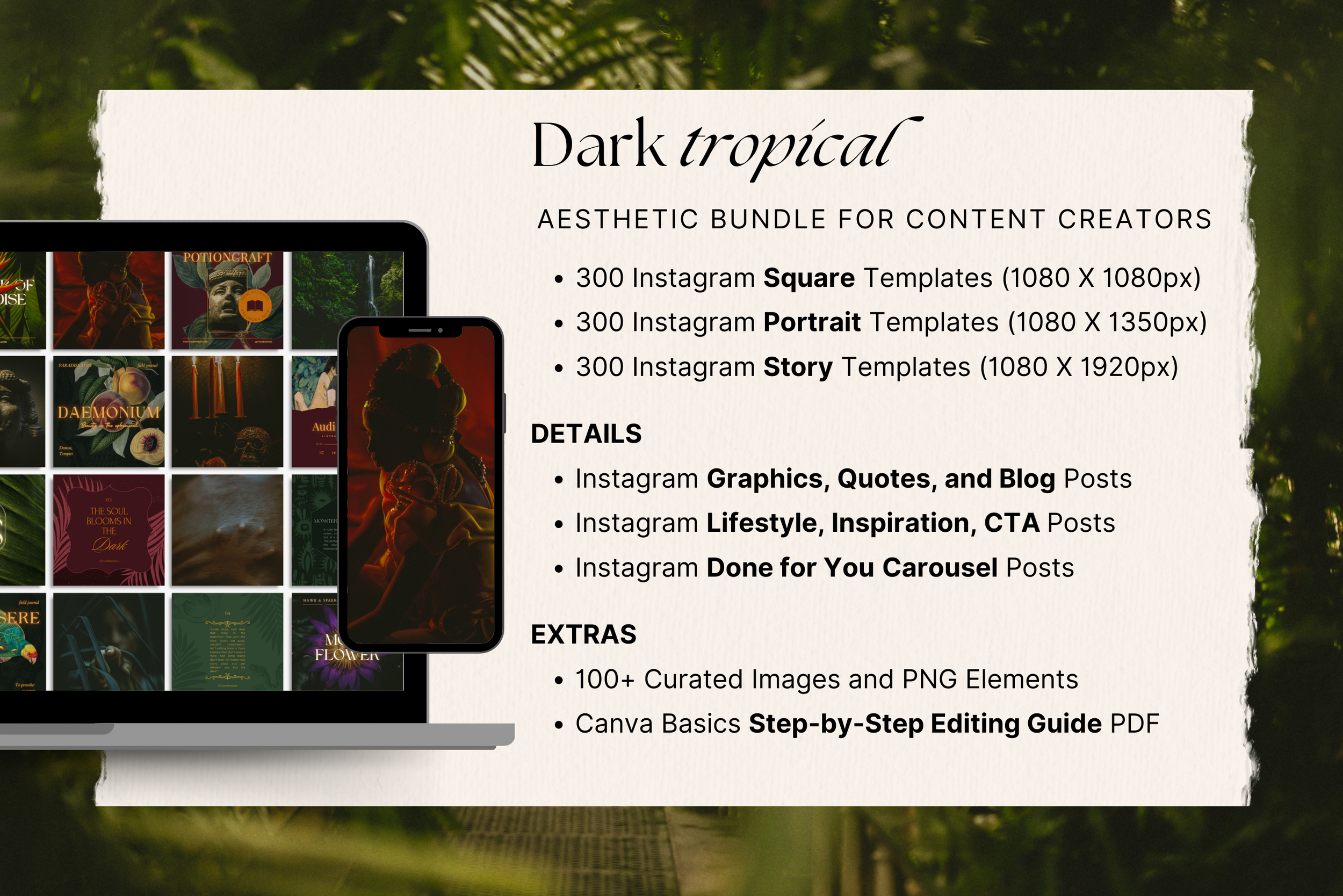 Dark Tropical Canva Template Bundle 2