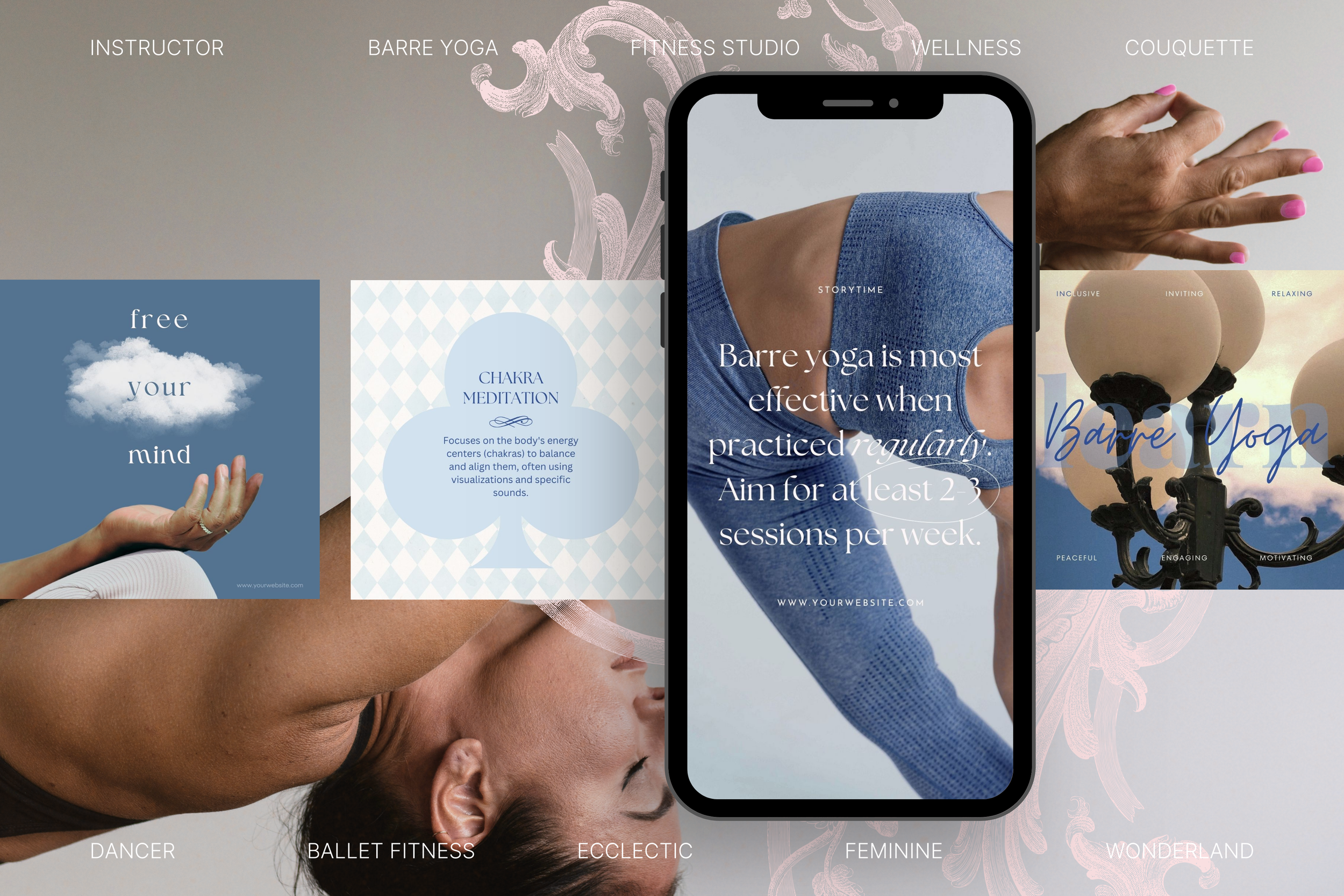 Barre Yoga Canva Template Bundle 3