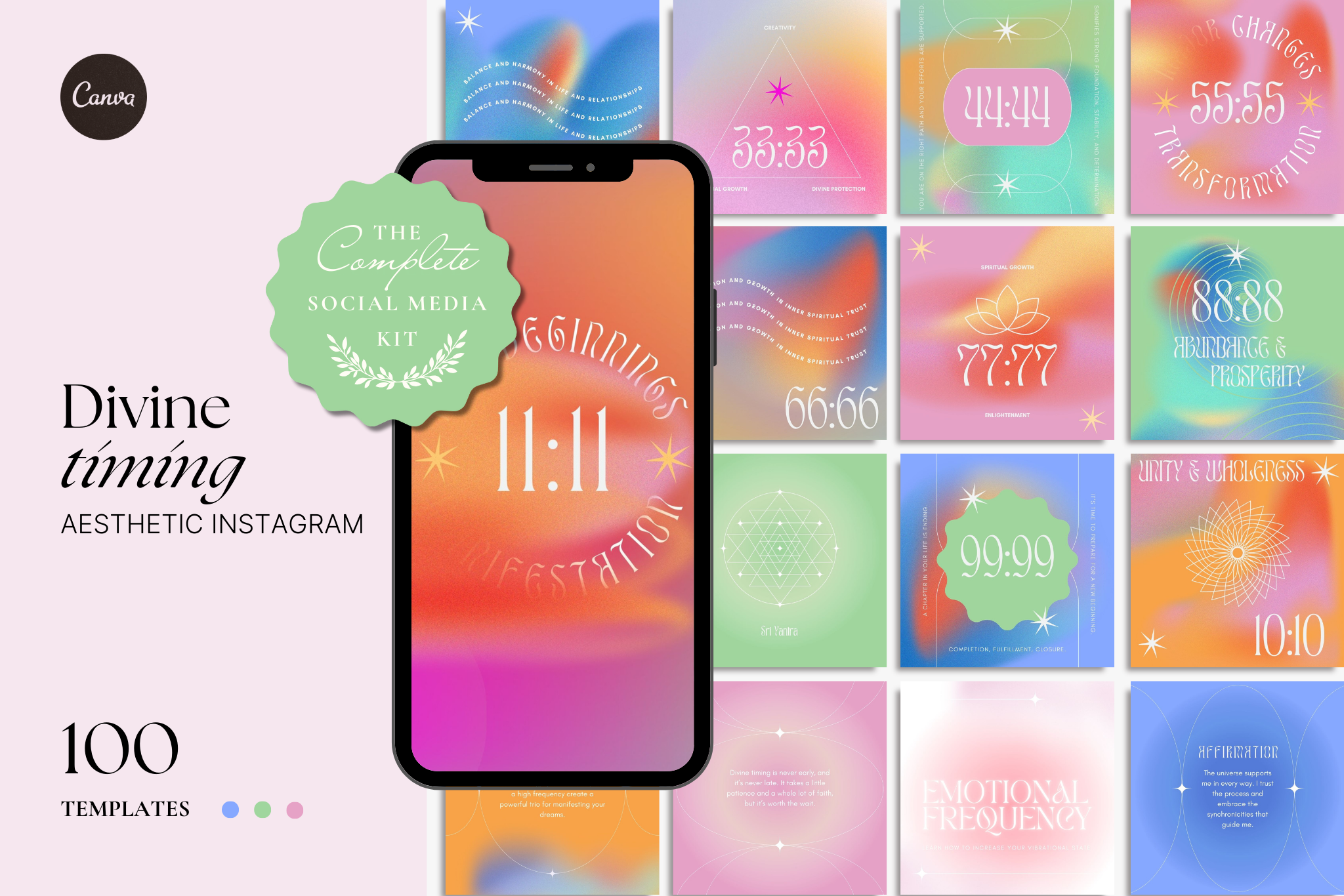 Divine Timing Canva Social Media Template Bundle