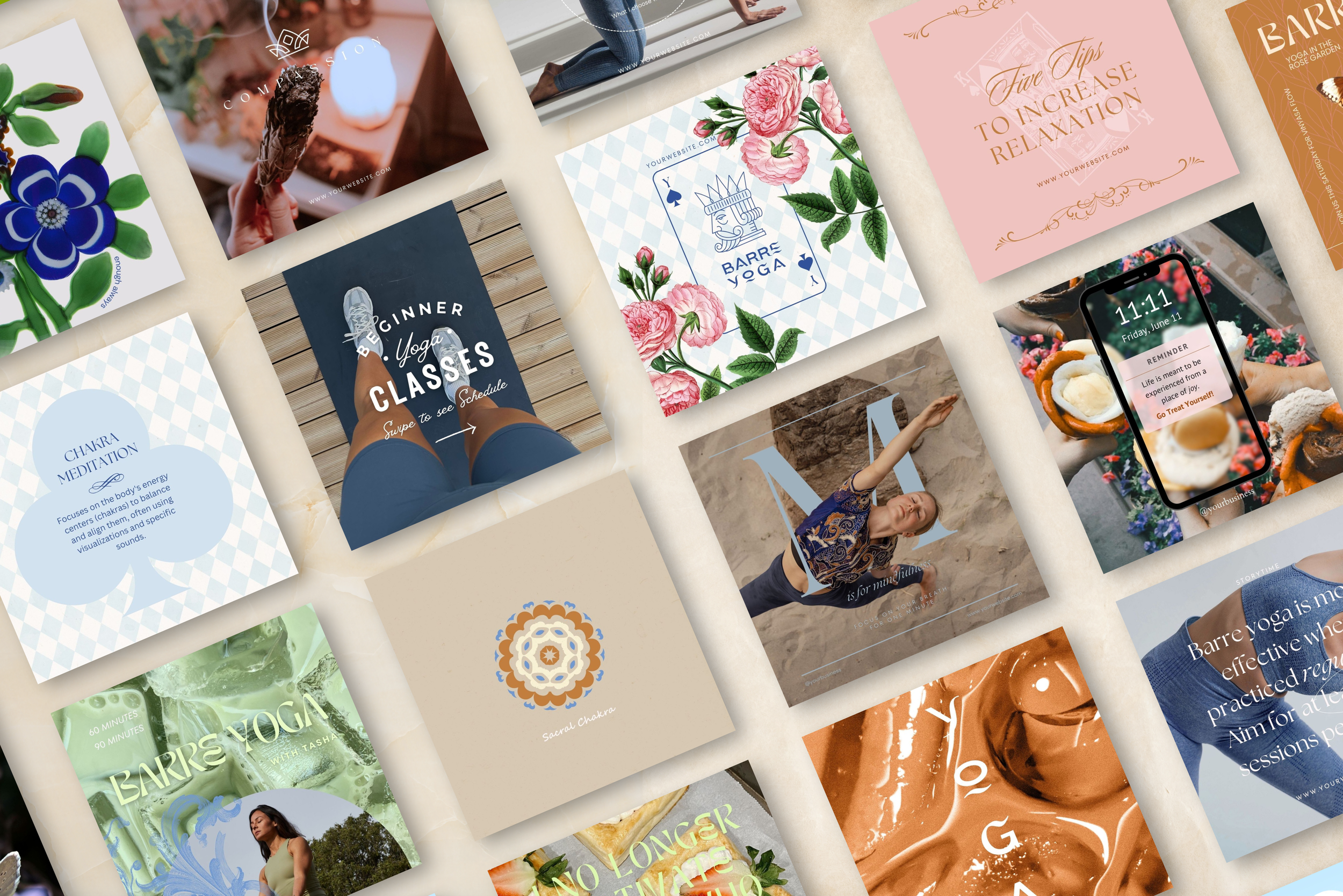 Barre Yoga Canva Template Bundle 11