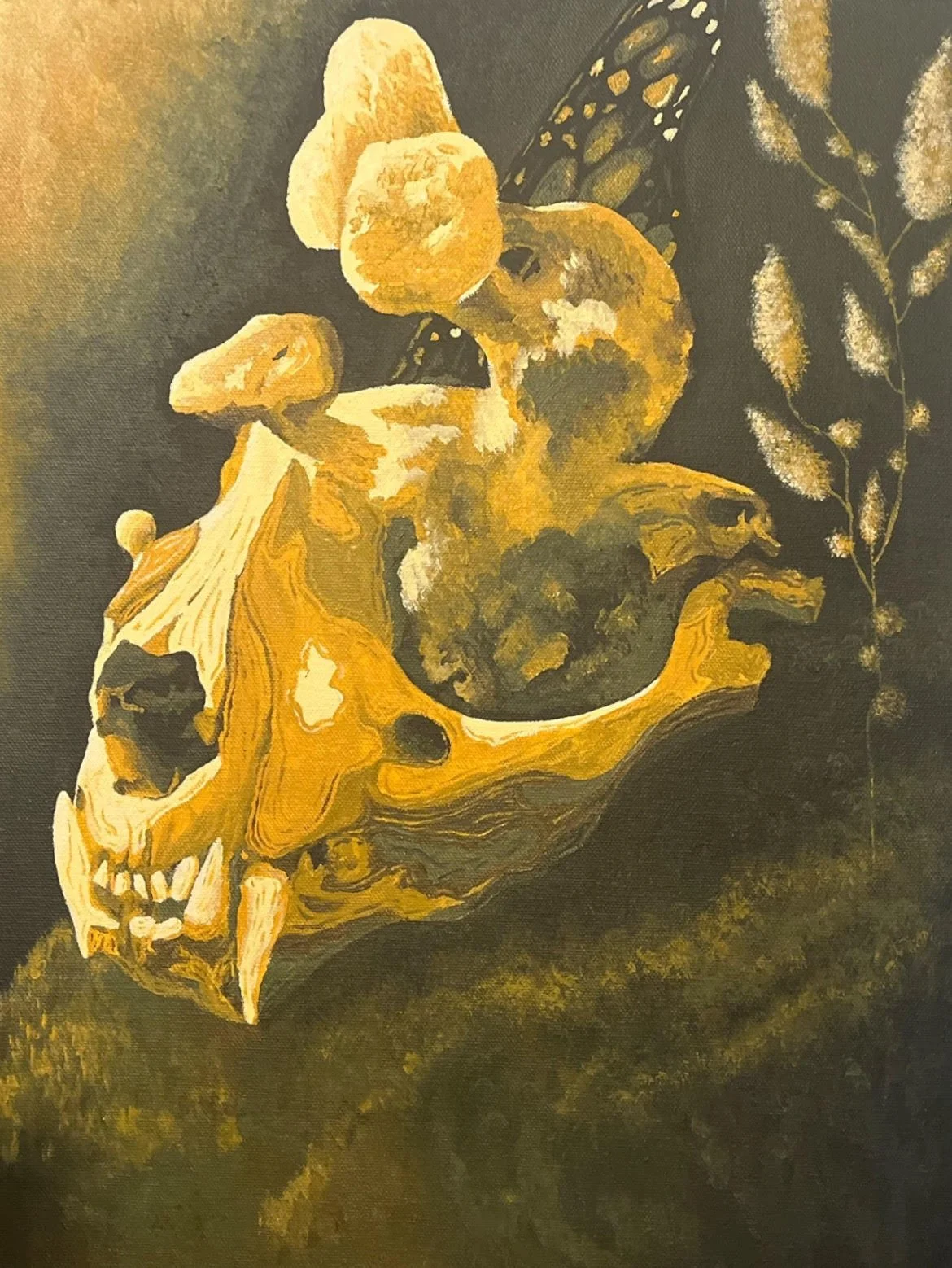 Radiant Remains, 2023, Acrylic Paint, 14in x 18in Canvas.-
Introducing Radiant Remains, an original painting featuring an enchanting blend of analogous colors yellow and green. This captivating artwork showcases a mesmerizing composition including a