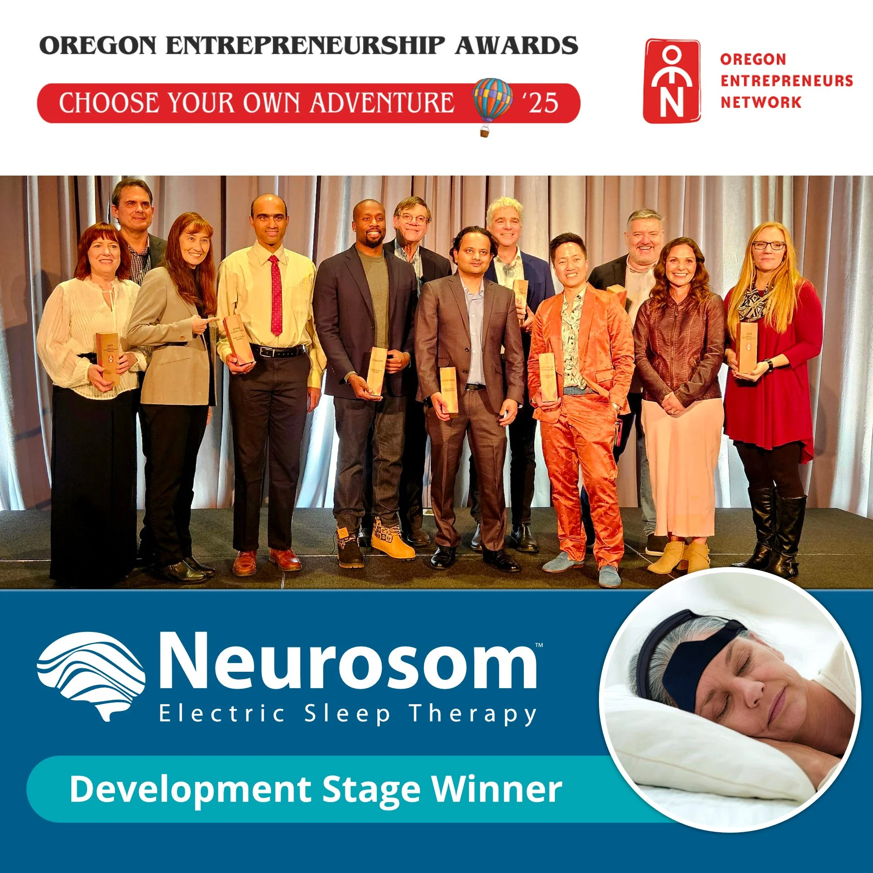 Neurosom wins the Oregon Entrepreneurs Network Development Stage Award.