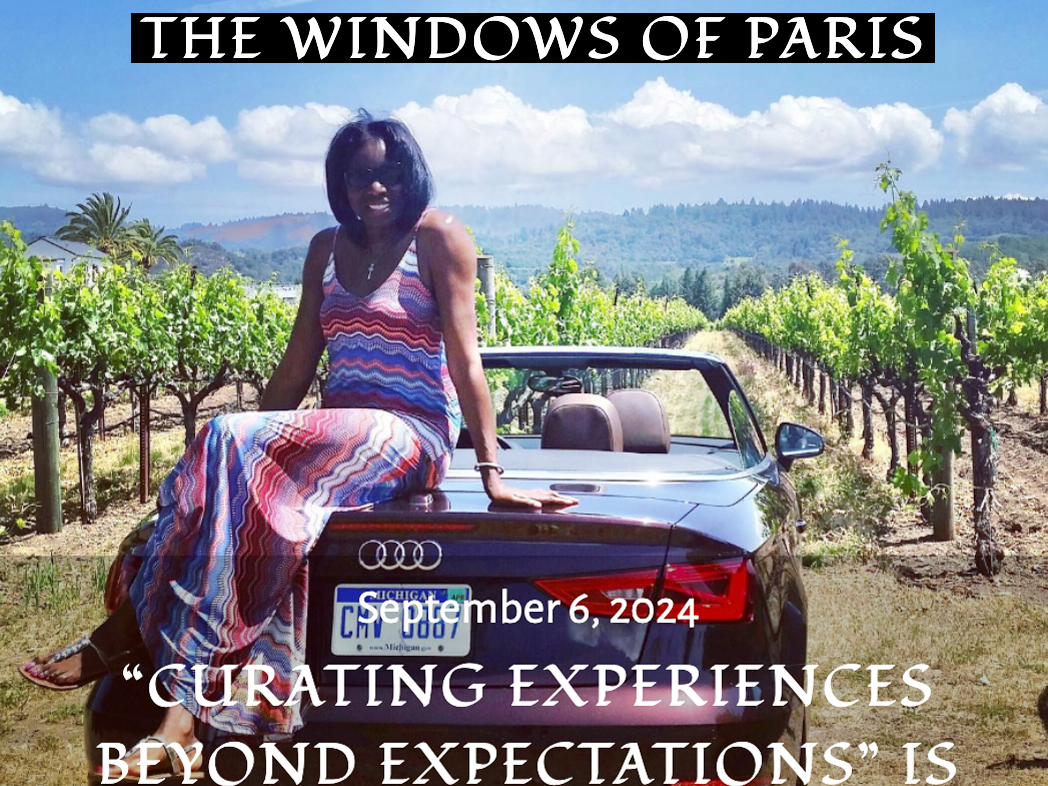 Napa Valley Noir Founder Kelly E. Carter is featured in Italian lifestyle creator and journalist's Filly di Somma's Le Finestre di Parigi (Windows of Paris).