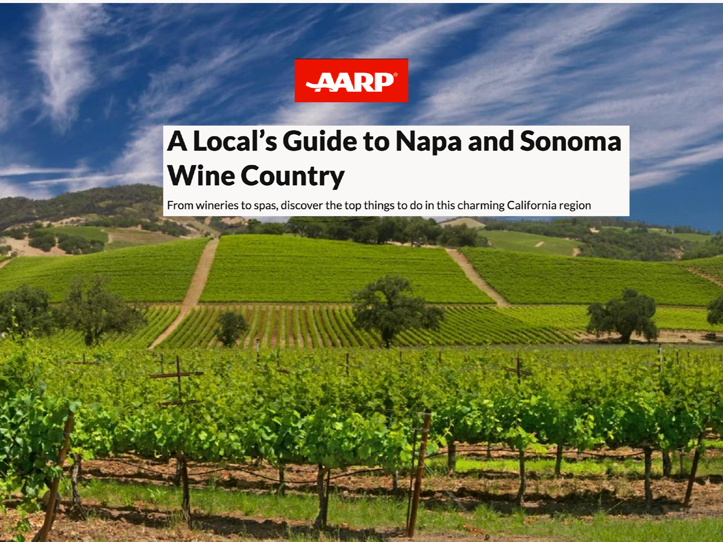 Napa Valley Noir Founder Kelly E. Carter is quoted in AARP's local's guide to Napa and Sonoma Wine Country.