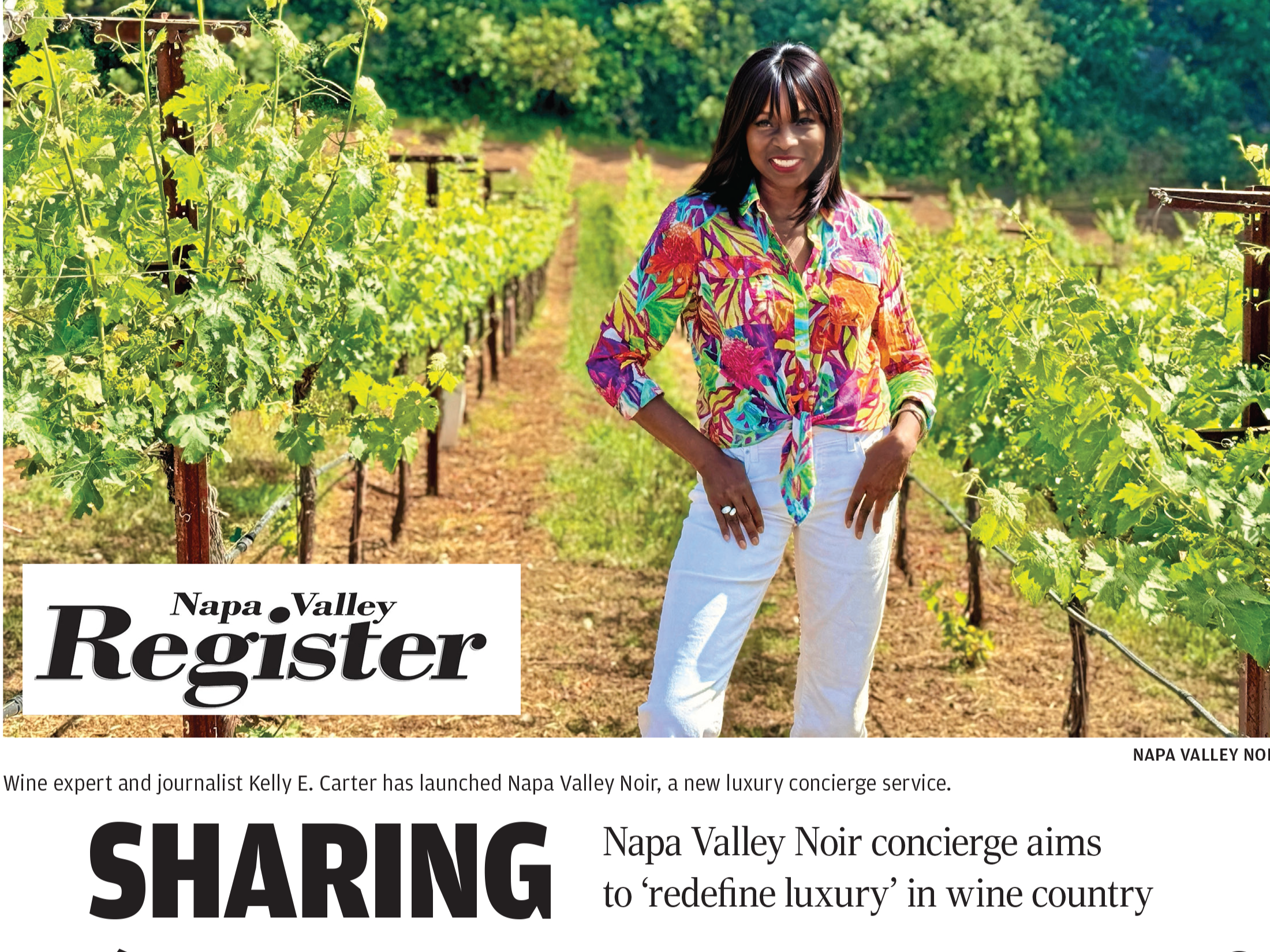 Napa Valley Noir Founder Kelly E. Carter is featured on the Napa Valley Register