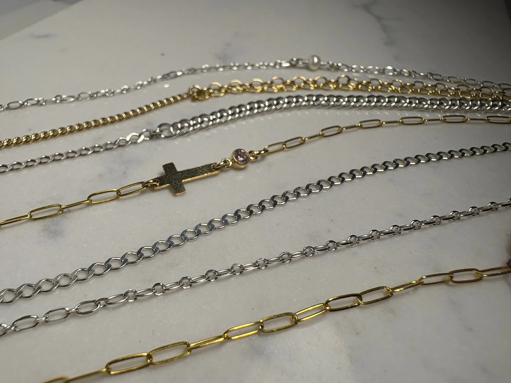 Sterling silver and 14k gold-filled chain options