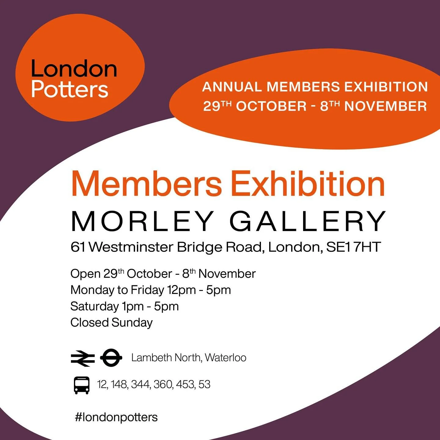 This season has been one of the busiest yet, and I&rsquo;m really happy to share what&rsquo;s coming up.

The first slide is the poster for the London Potters Members Exhibition 2025, where I&rsquo;ll be showing again among a brilliant group of maker