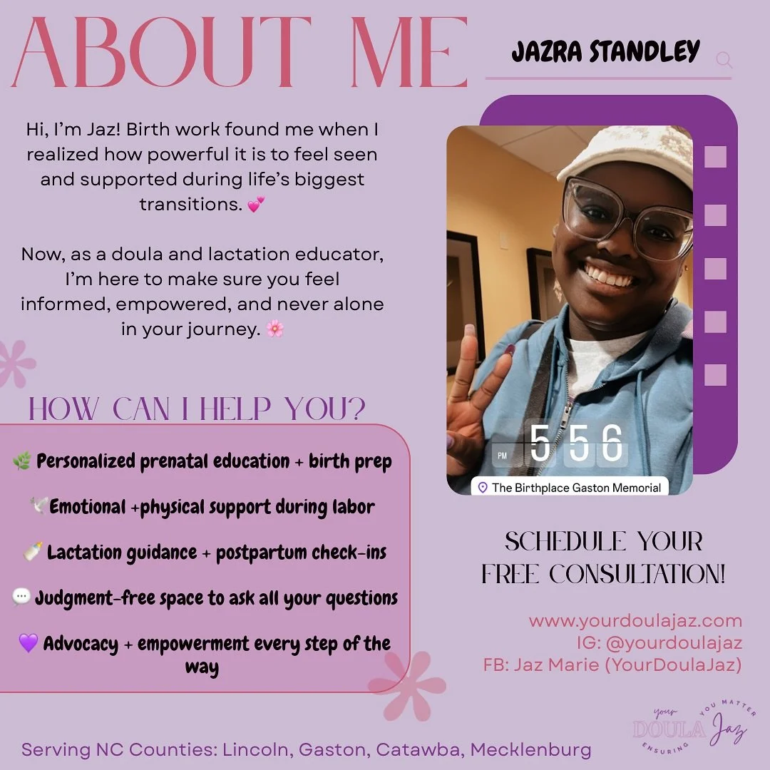 Happy Sunday! It&rsquo;s YourDoulaJaz!!
Are you someone in need of childbirth education, birth support, or postpartum help? 
Do you know someone who could benefit from a doula?
.
.
.
Please share this post! I have listed my availability over the next
