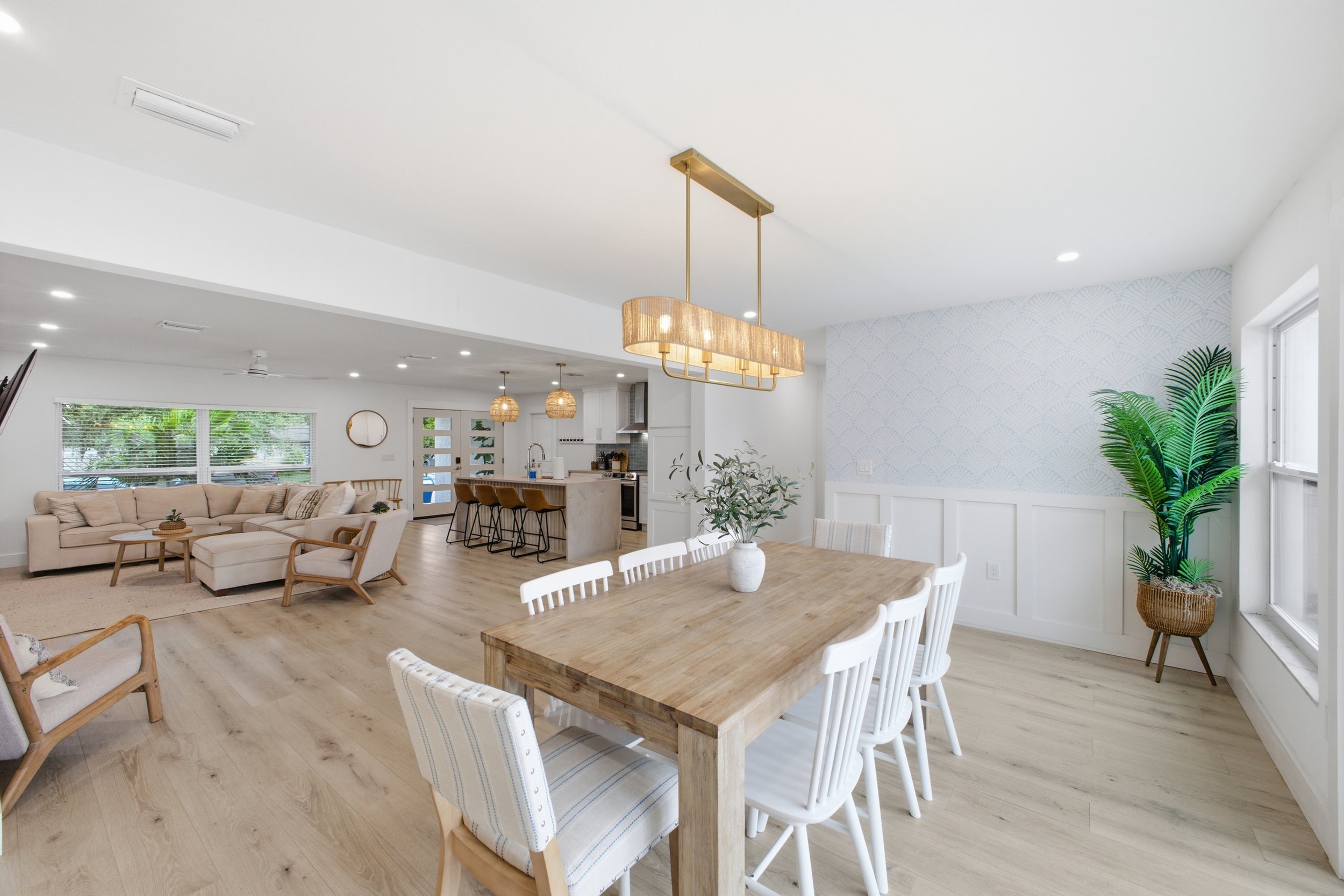 Sarasota real estate photography highlighting a bright open-concept living space.