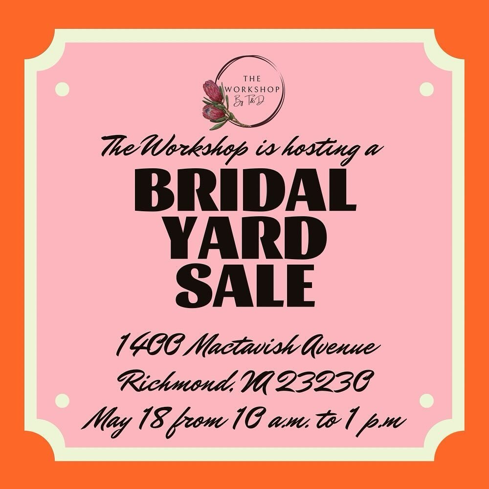 This event is FREE! Want to sell your wedding gear to future brides? Let them know of your services? 

Email us to secure your spot at theworkshopbytd@gmail.com and we will set you up with table and space.