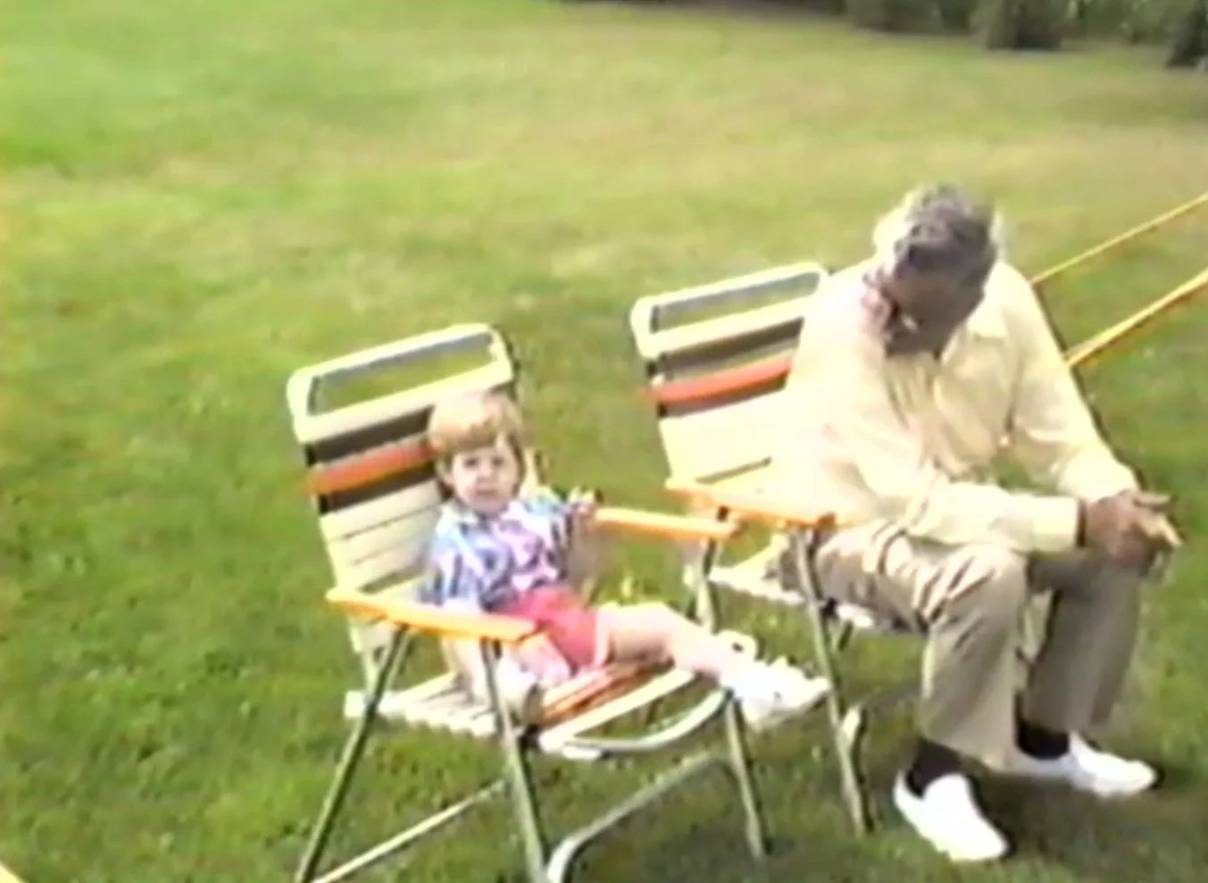 Author and Leonard Asselin in 1985 (from family video)