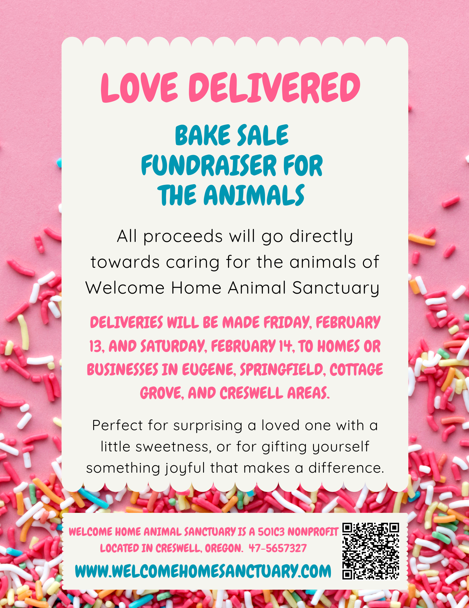 Click here to visit Welcome Home's page on BetterWorld.org to shop our Valentine's Bake sale!