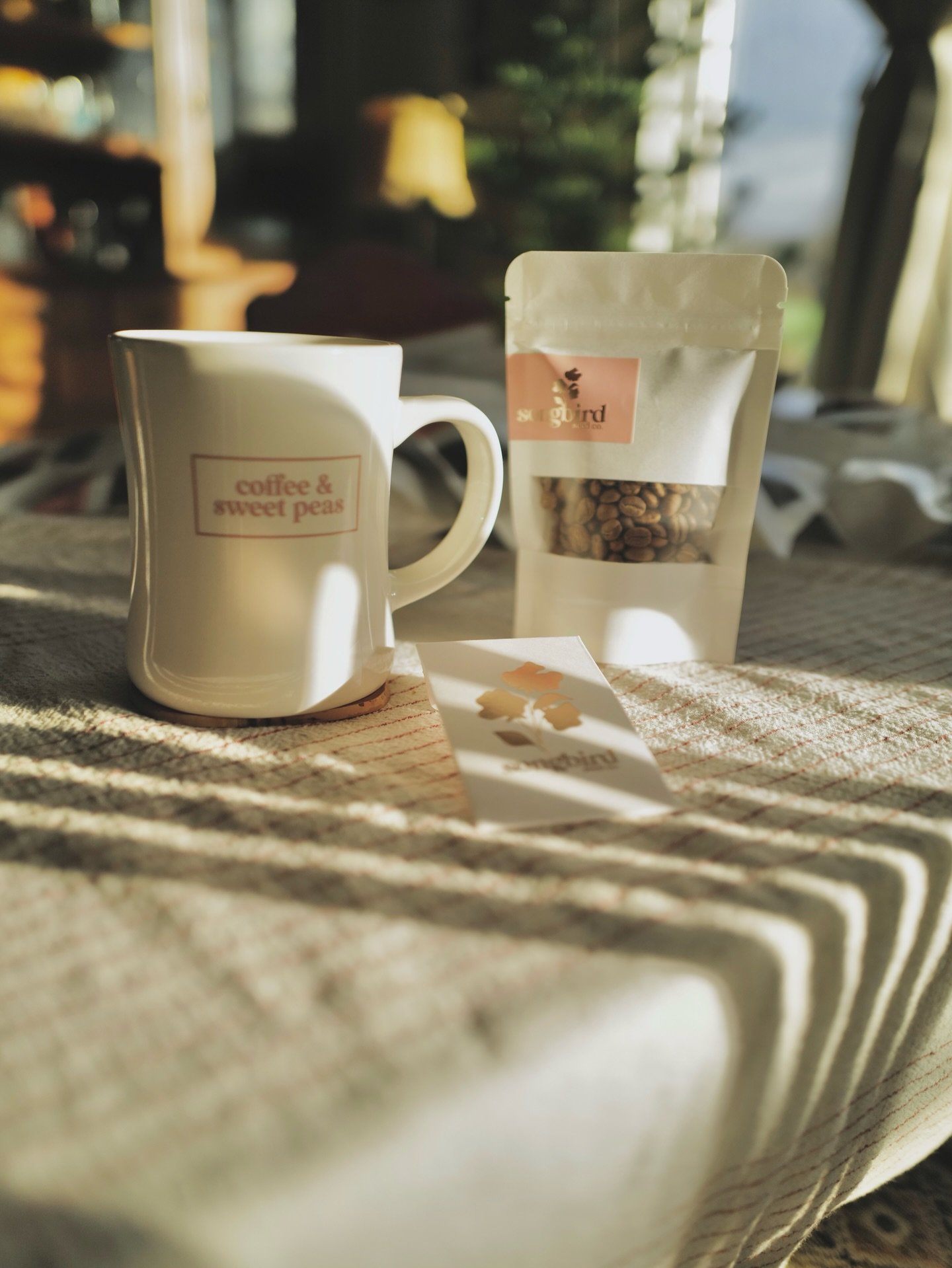 Coffee &amp; Sweet Peas!

I have had a long love affair with coffee.  It began in high school and has only gotten more intense since then. Finding independent coffee shops while on tour was one of the ways I stayed sane on the road.  My husband now r