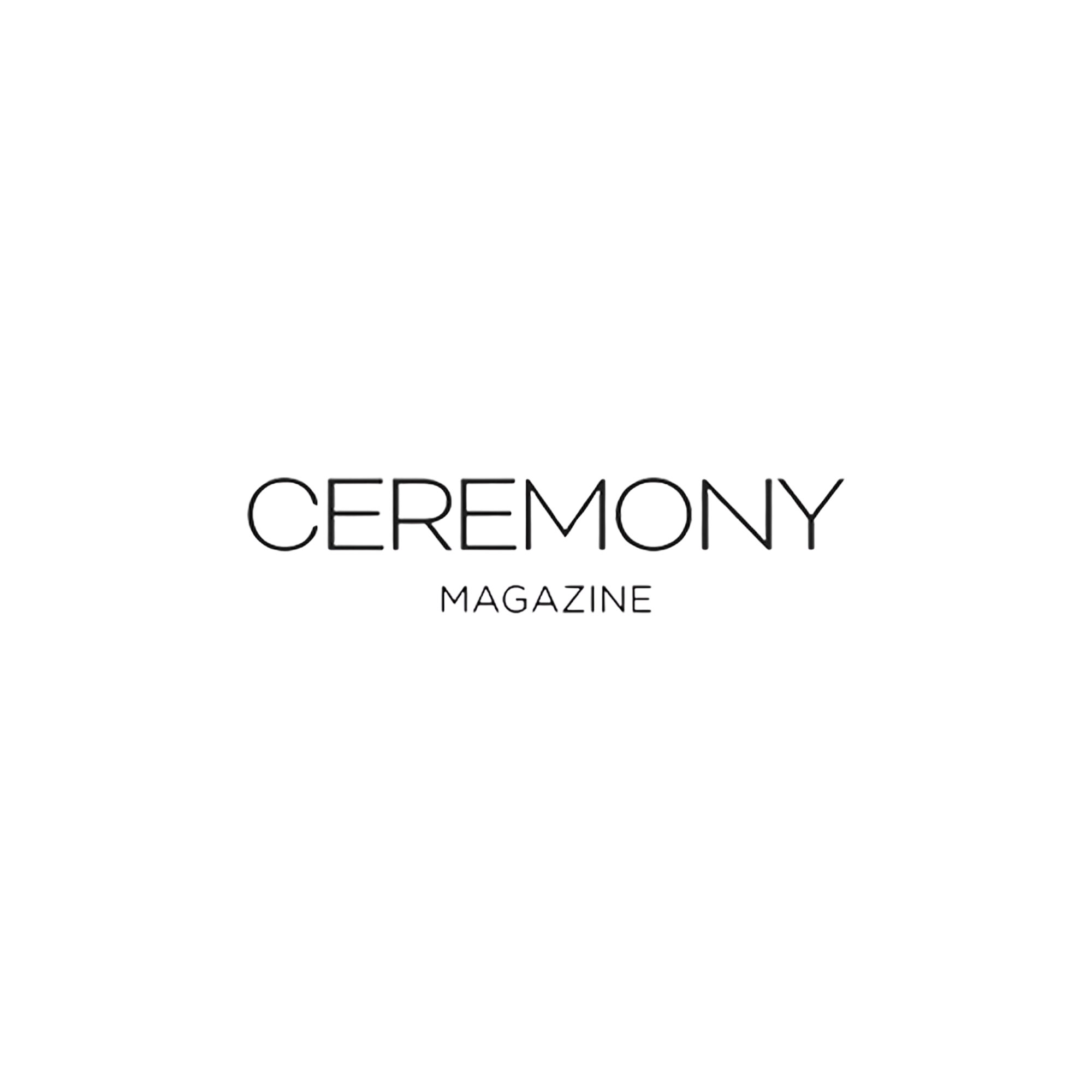 Logo of Ceremony Magazine with text "CEREMONY MAGAZINE" in a minimalist font.