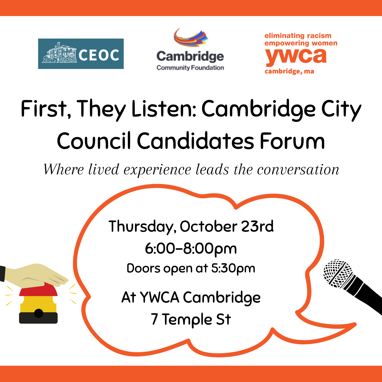 First, They Listen: Cambridge City Council Candidates Forum
