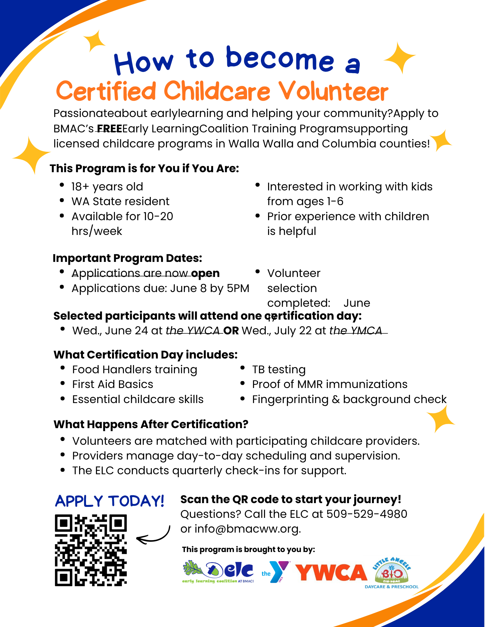 Early Learning Volunteers Wanted